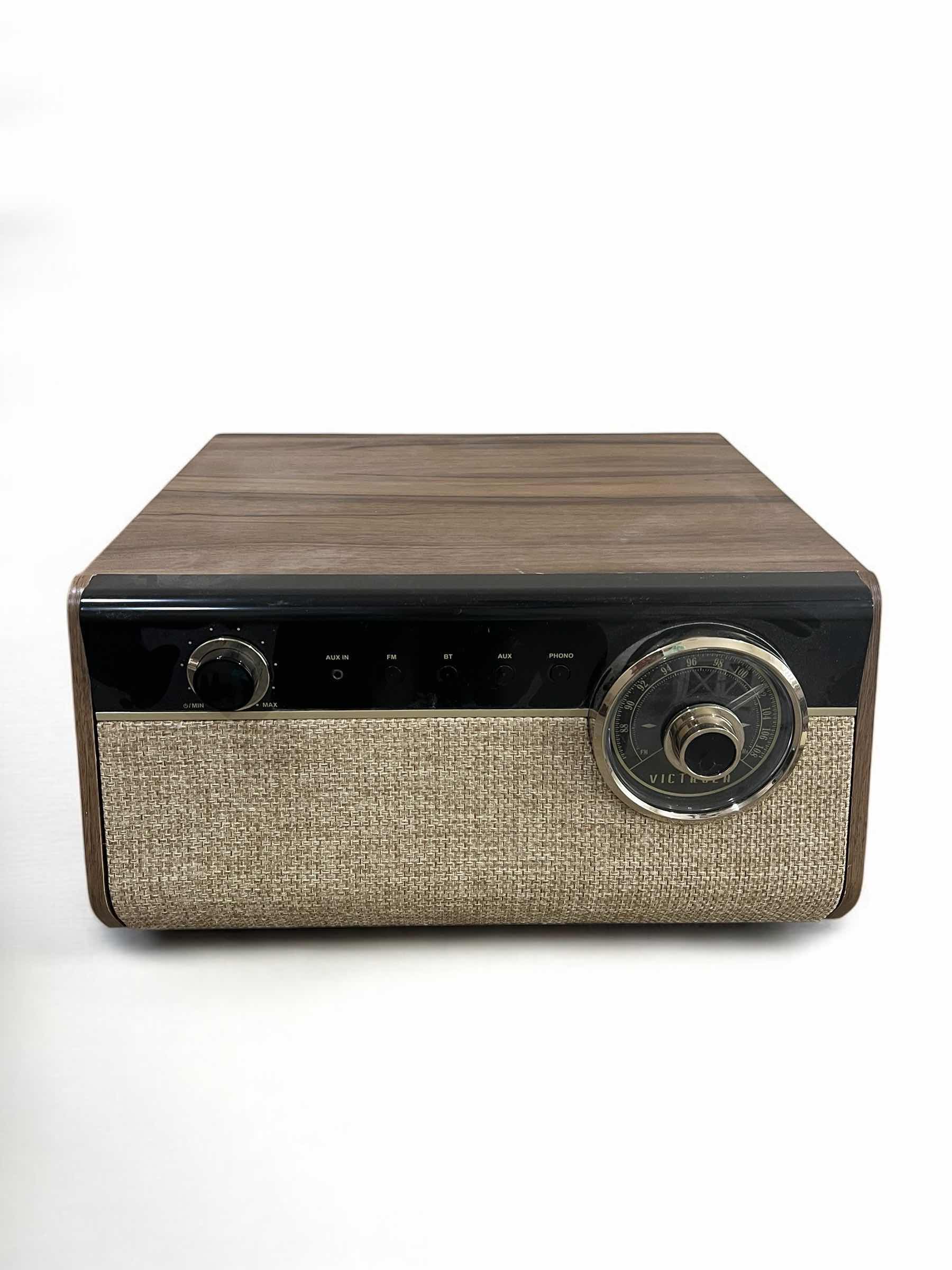 Photo 1 of VICTROLA-MID CENTURY MODERN STYLE BLUETOOTH VINYL RECORD PLAYER.