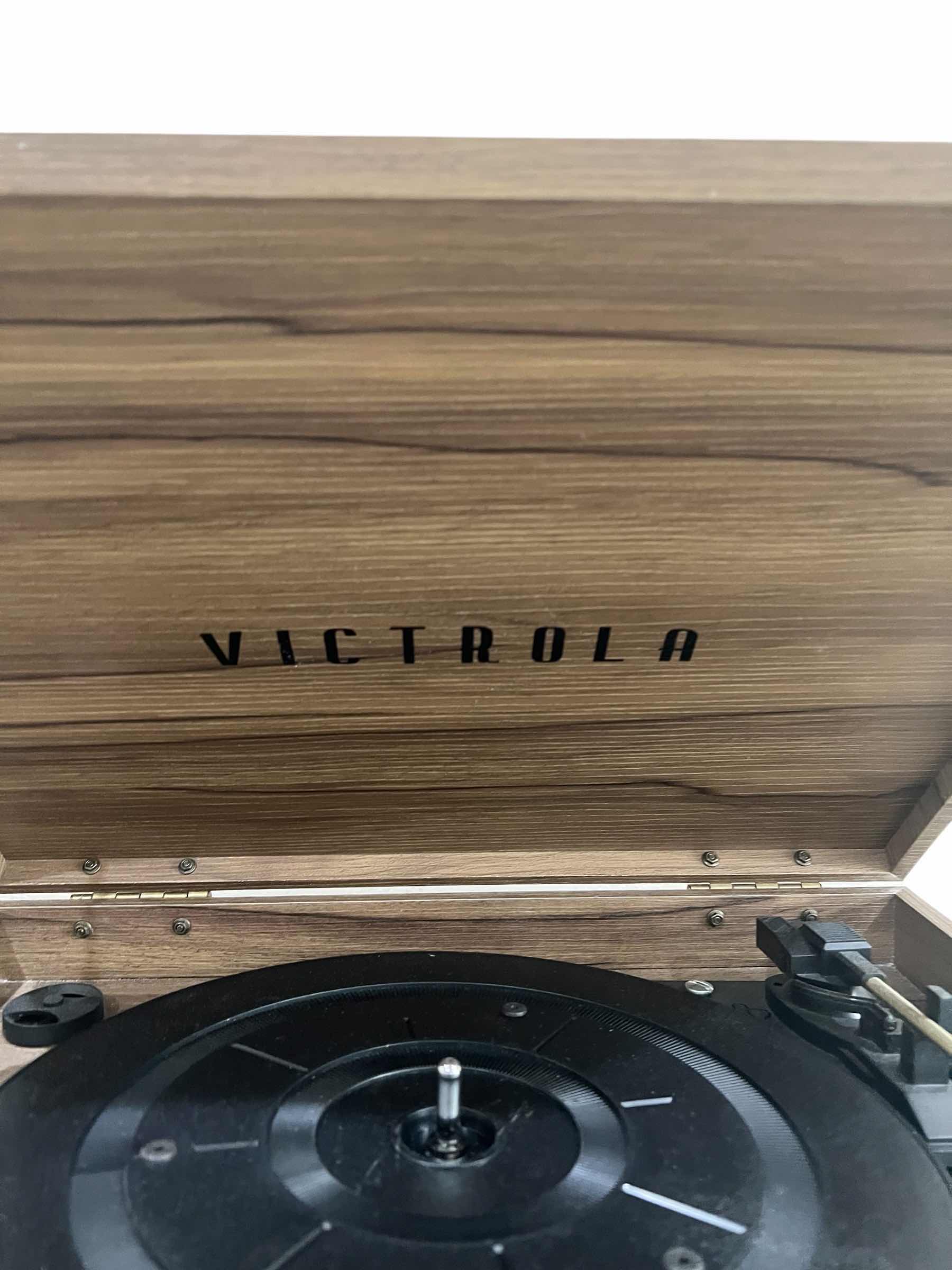 Photo 1 of VICTROLA-MID CENTURY MODERN STYLE BLUETOOTH VINYL RECORD PLAYER.