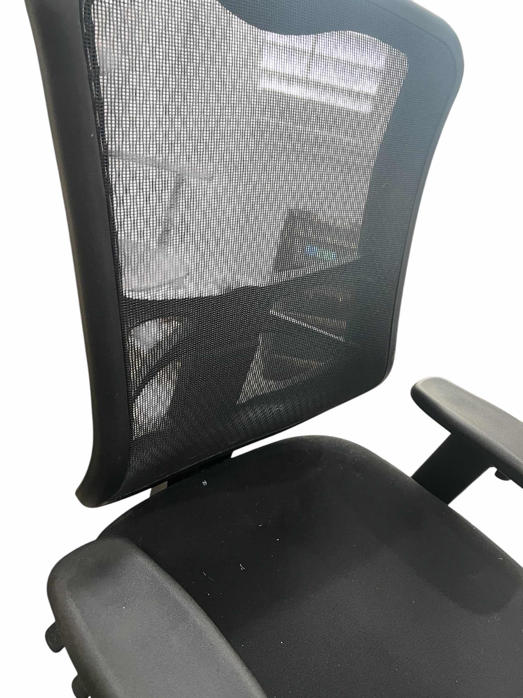 Photo 1 of BLACK SWIVEL AND HEIGHT ADJUSTABLE  OFFICE CHAIR.