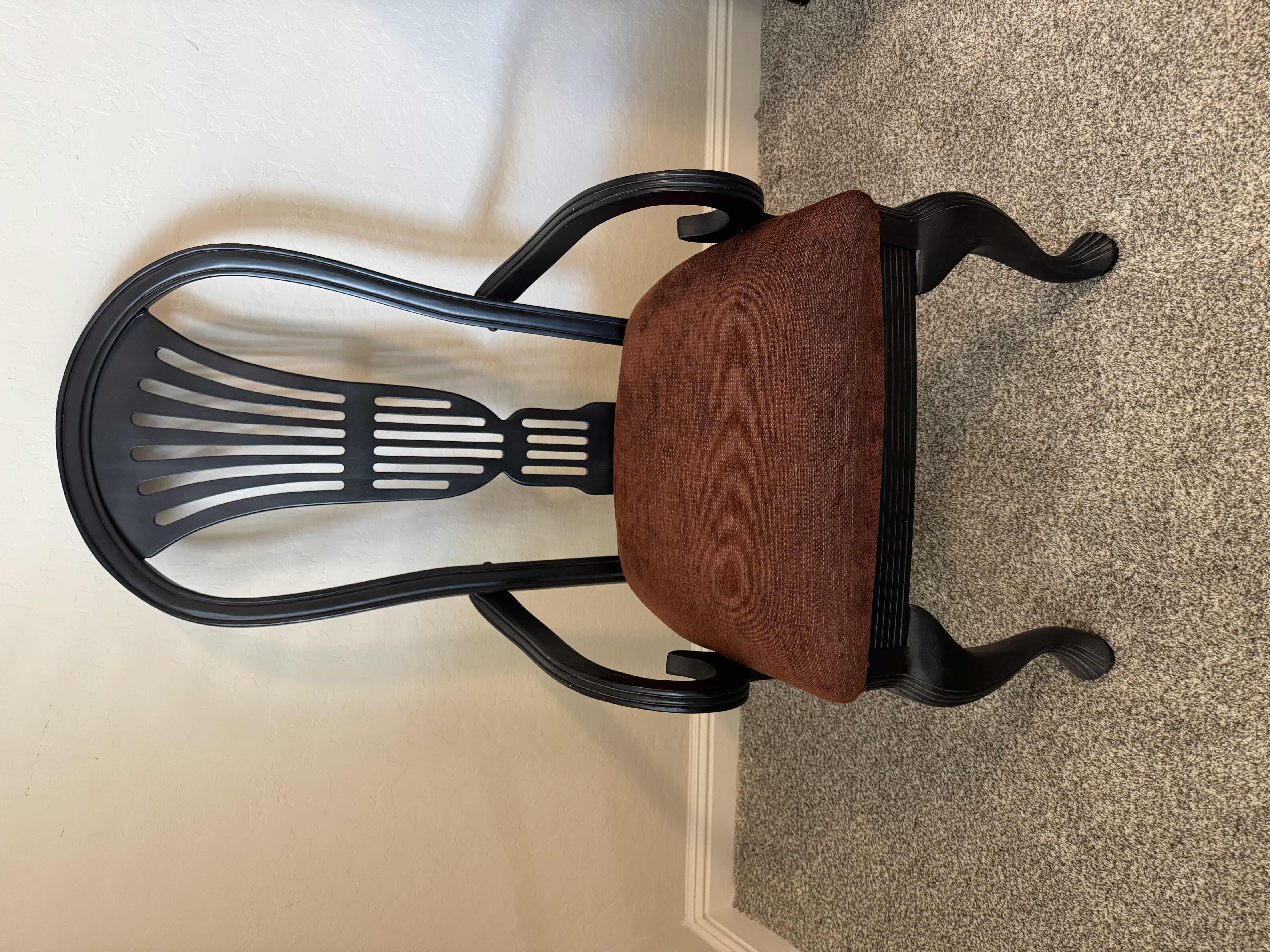 Photo 1 of DINING ROOM FURNITURE- UPHOLSTERED SEAT ARM CHAIR.