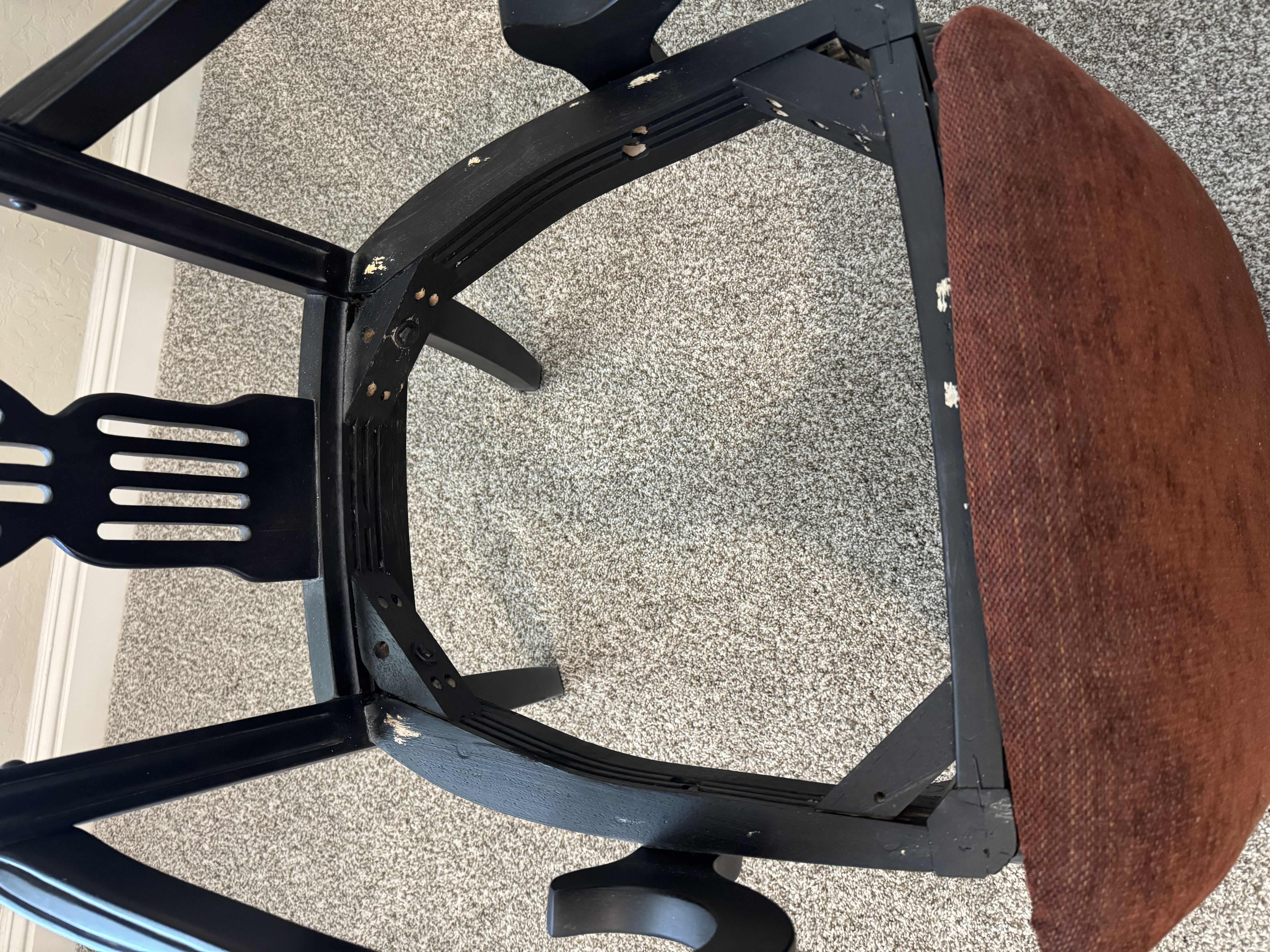 Photo 1 of VINTAGE MAHOGANY ARM CHAIR W UPHOLSTERED SEAT