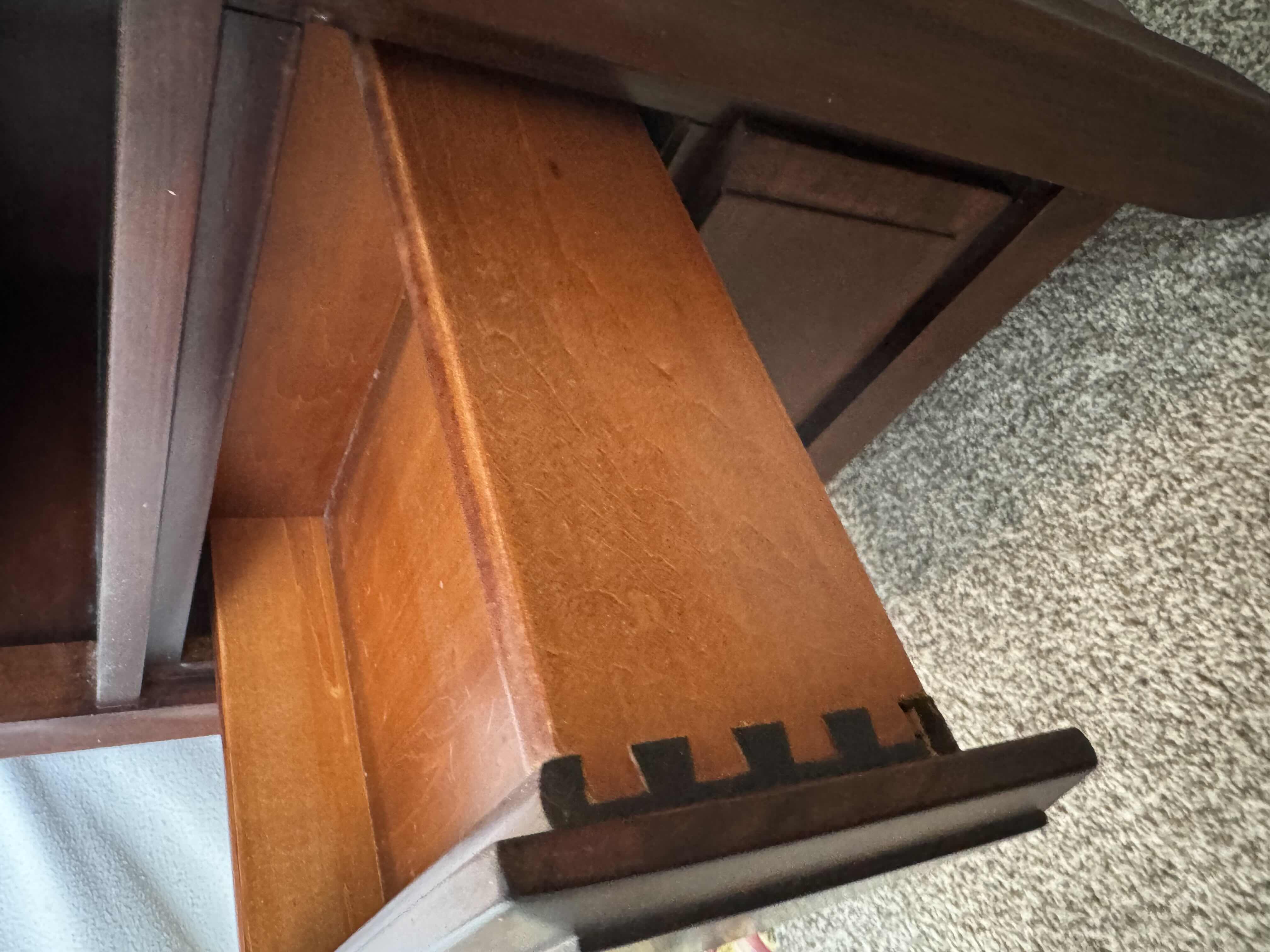 Photo 1 of HOME FURNITURE- CHERRY WOOD STAINED NIGHTSTAND 26” x 18” H 29” 1 OF 2 IN SET (SOLD SEPARATELY).