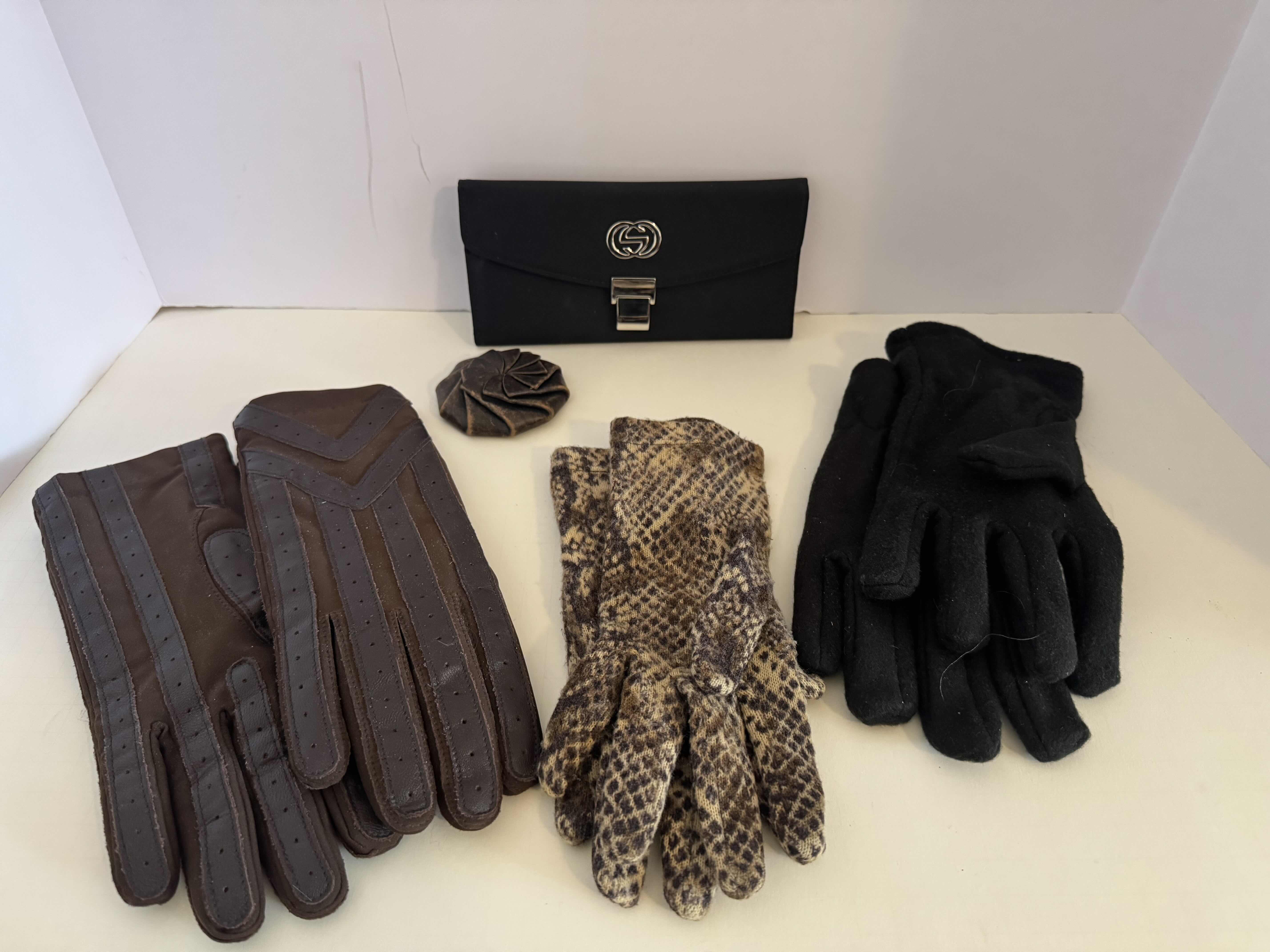 Photo 1 of WALLET, CHANGE PURSE AND (3) PAIRS OF GLOVES