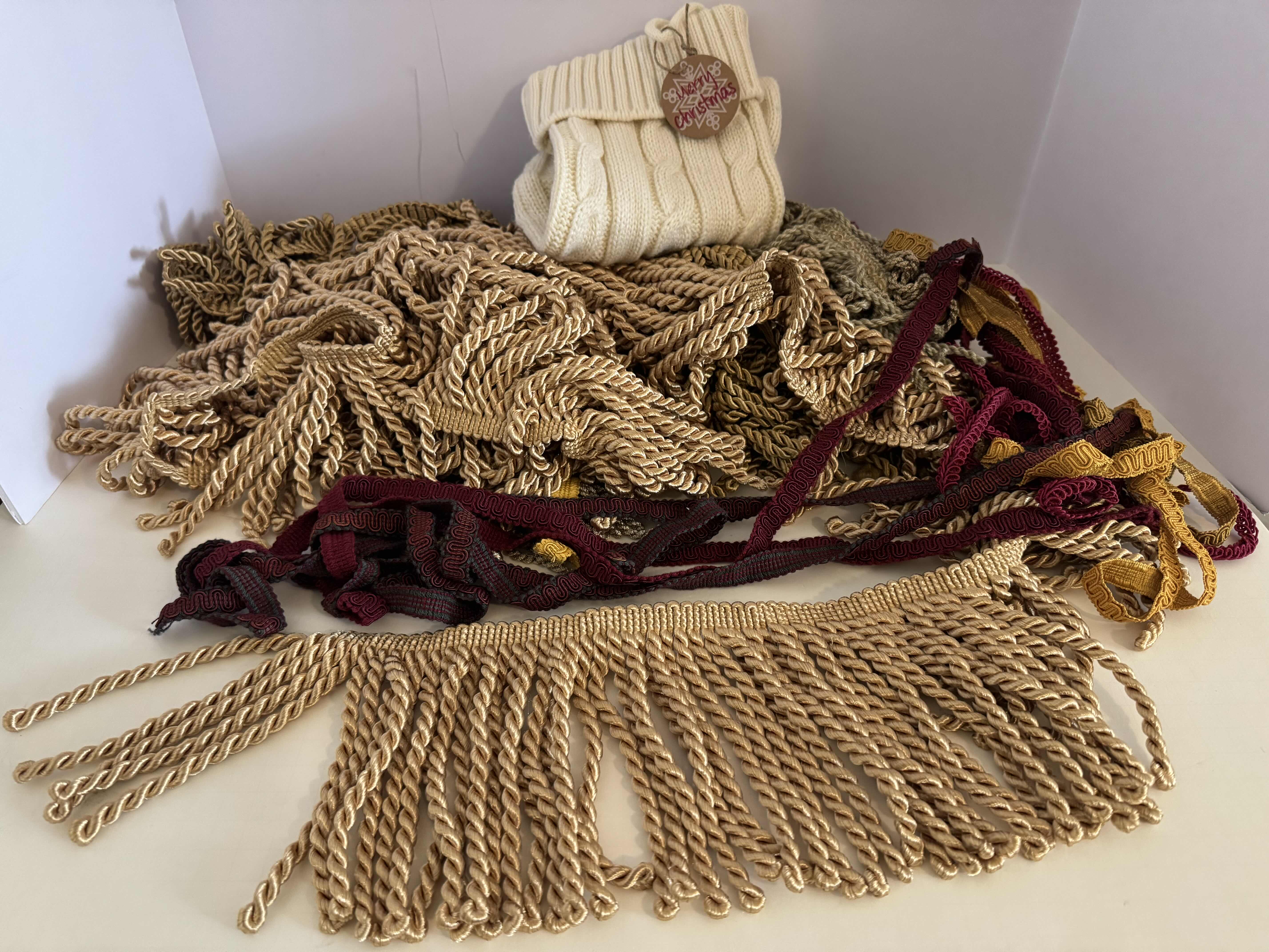 Photo 1 of FRINGE, EDGING AND (1) KNIT STOCKING