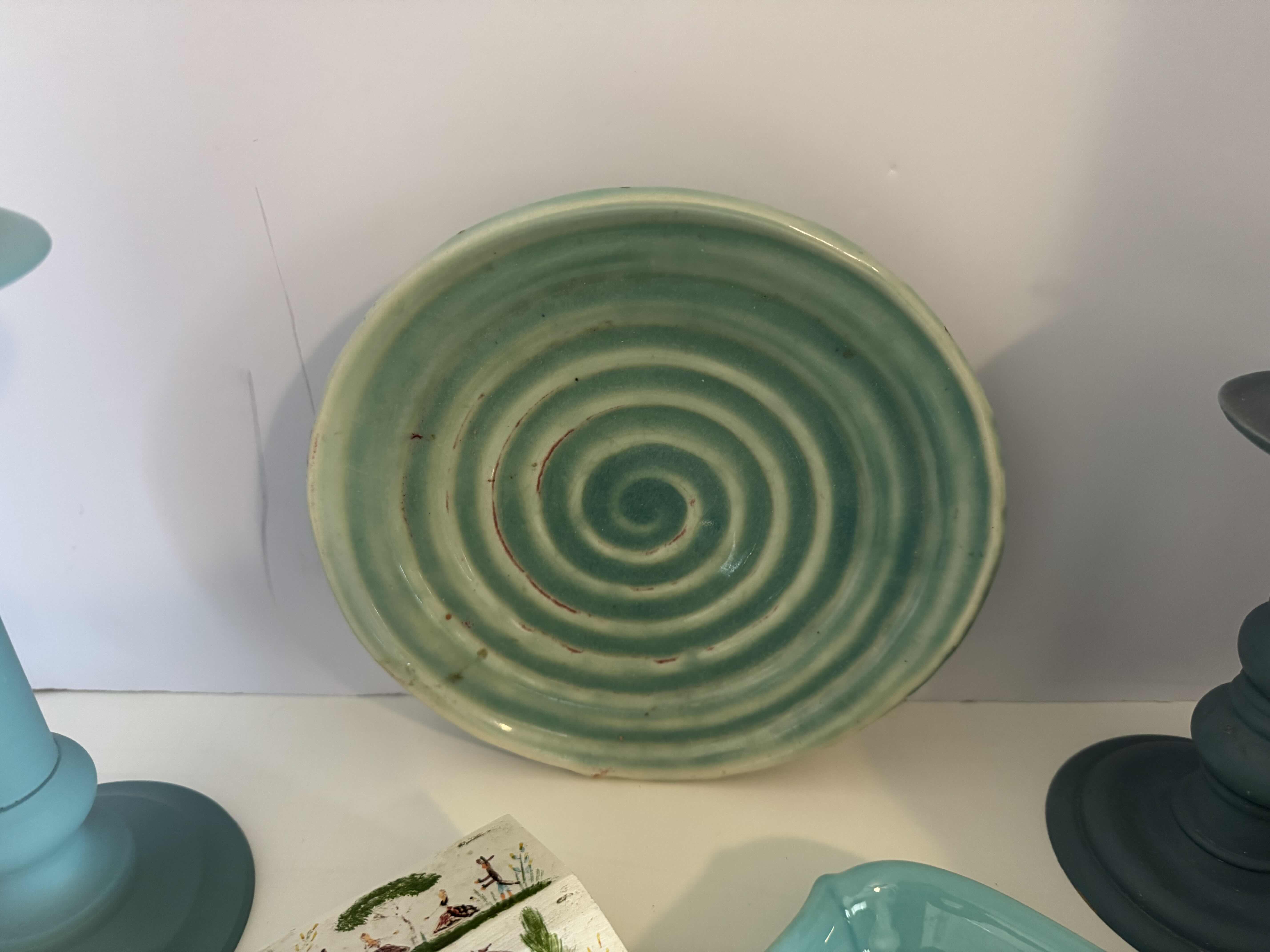 Photo 4 of 6-PIECES OF HOME DECOR IN BLUE AND BLUE-GREEN