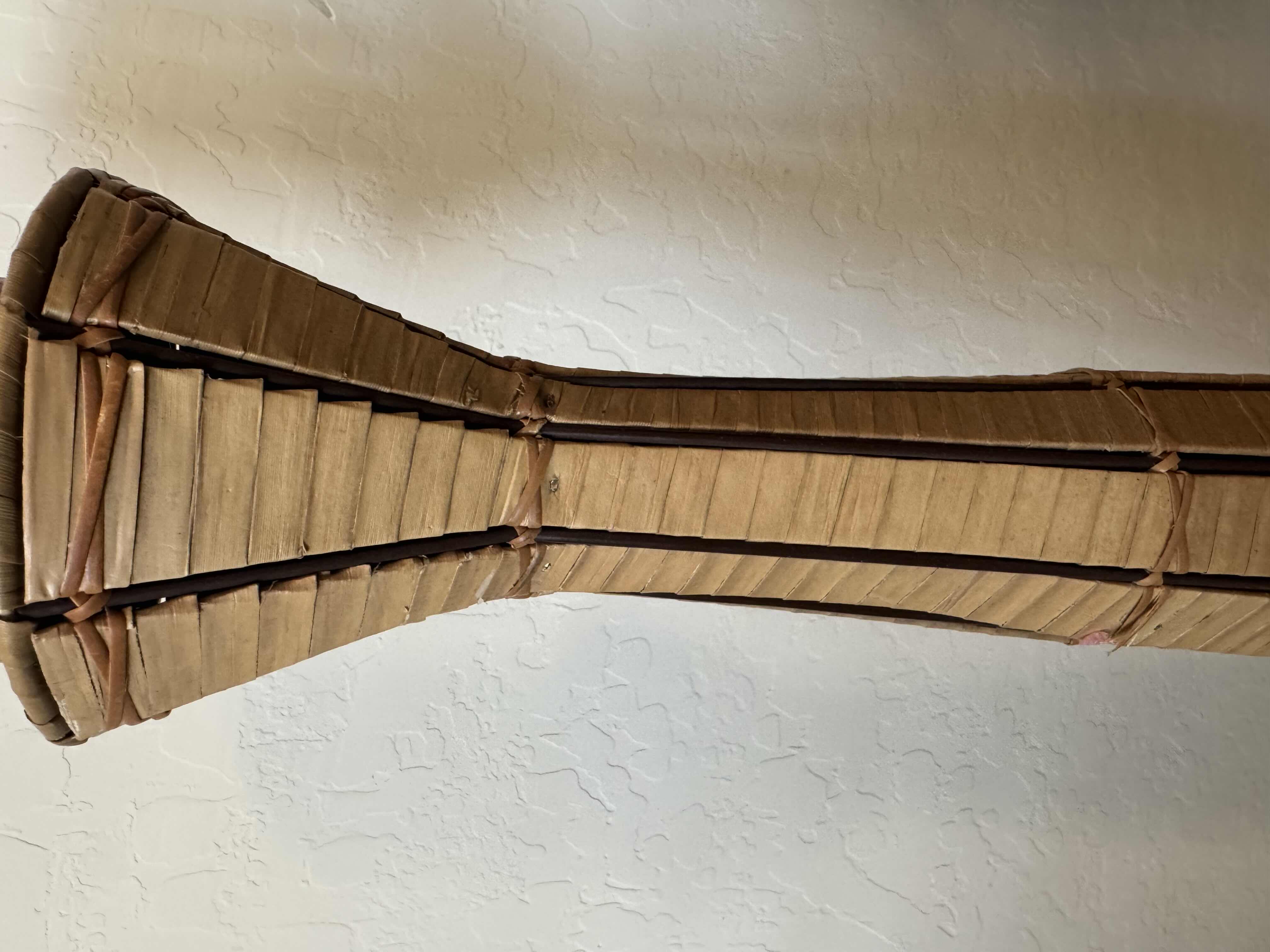 Photo 1 of HOME DECOR-WOOD WOVEN CANDLE HOLDER AND CANDLE, 37"H