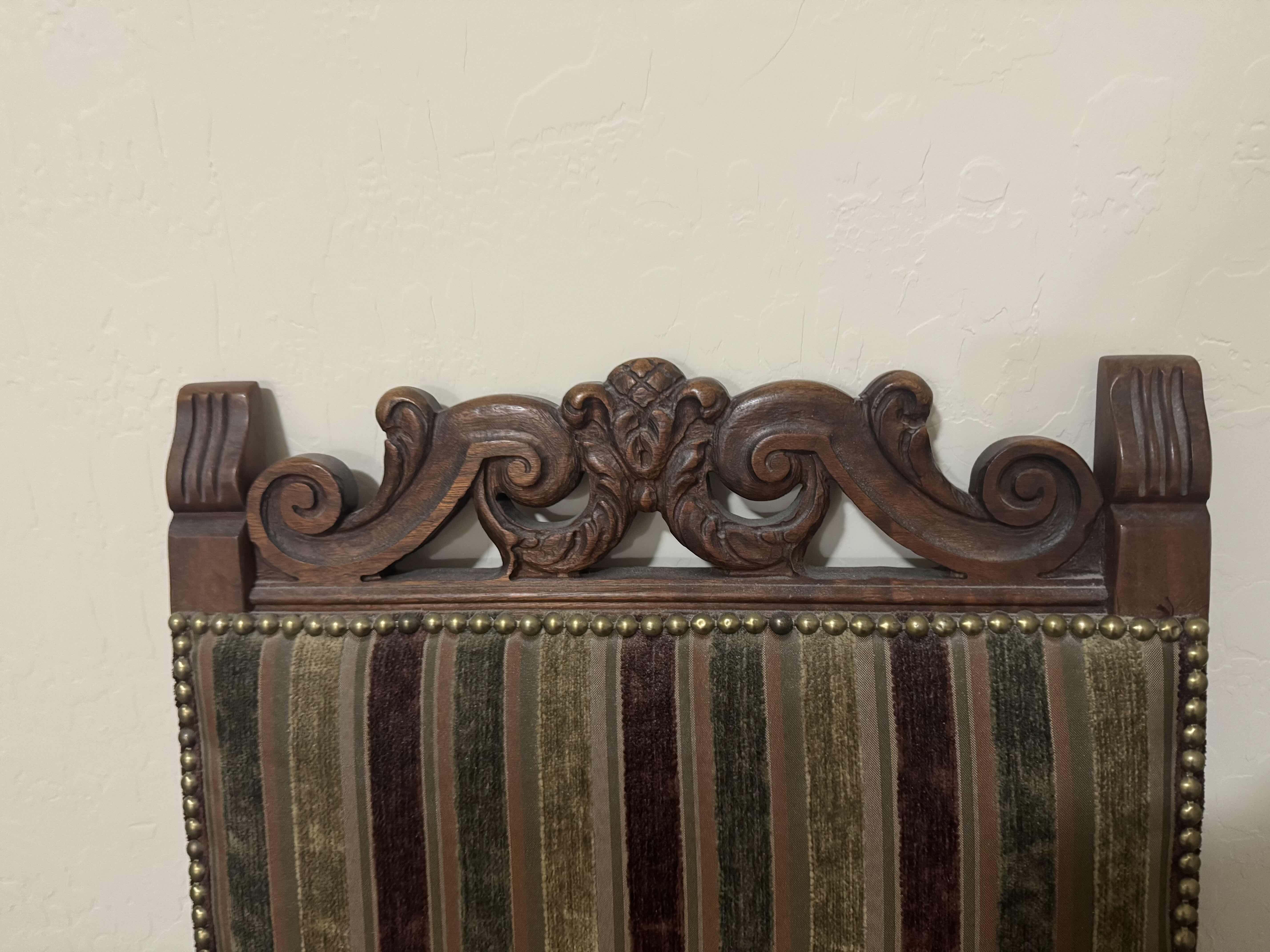 Photo 1 of ACCENT OR DINING CHAIR- VINTAGE WOODEN UPHOLSTERED TABLE ARMCHAIR 24” X 20” H44”