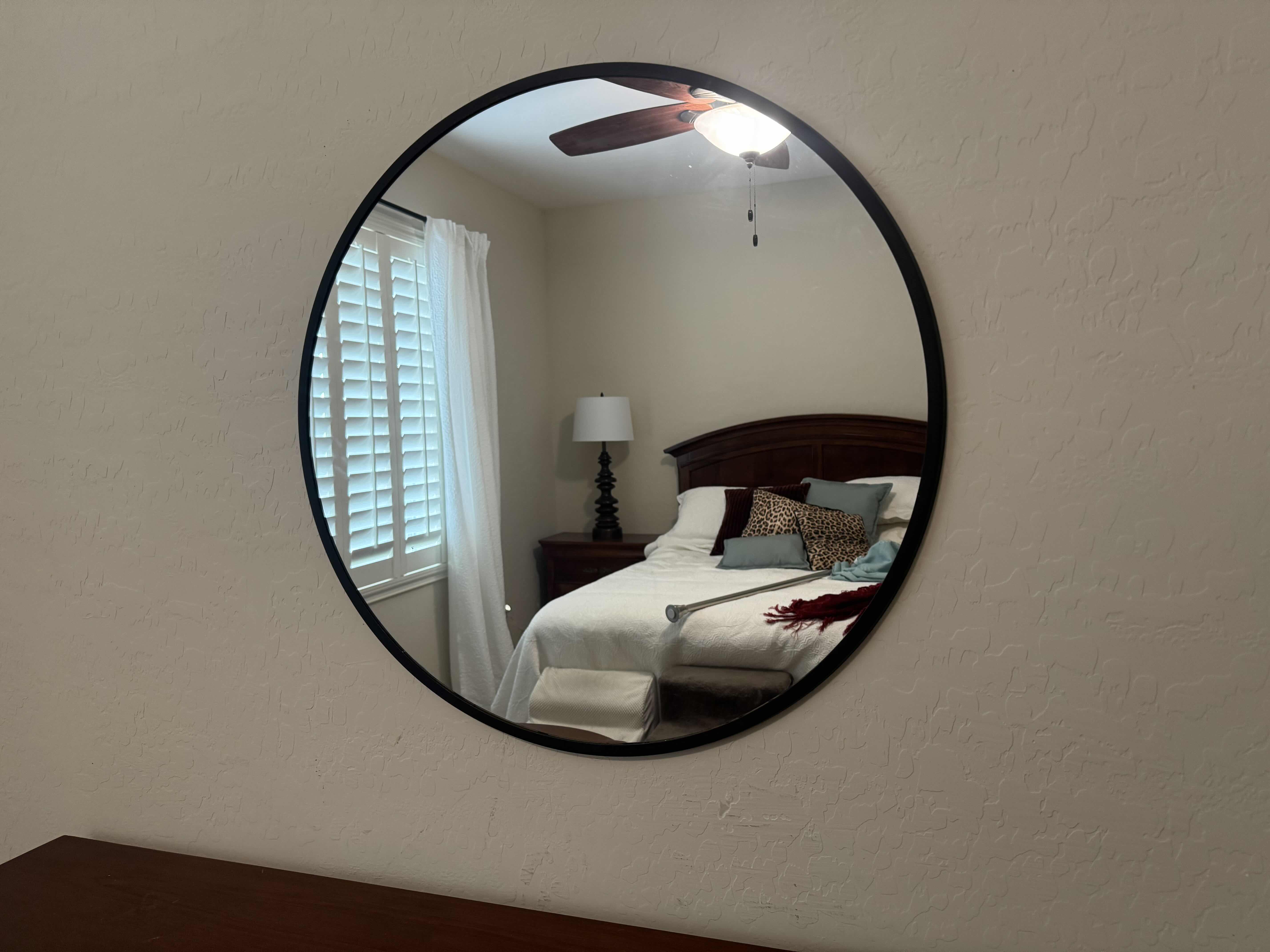Photo 1 of 30” DIAMETER BLACK ROUND MIRROR