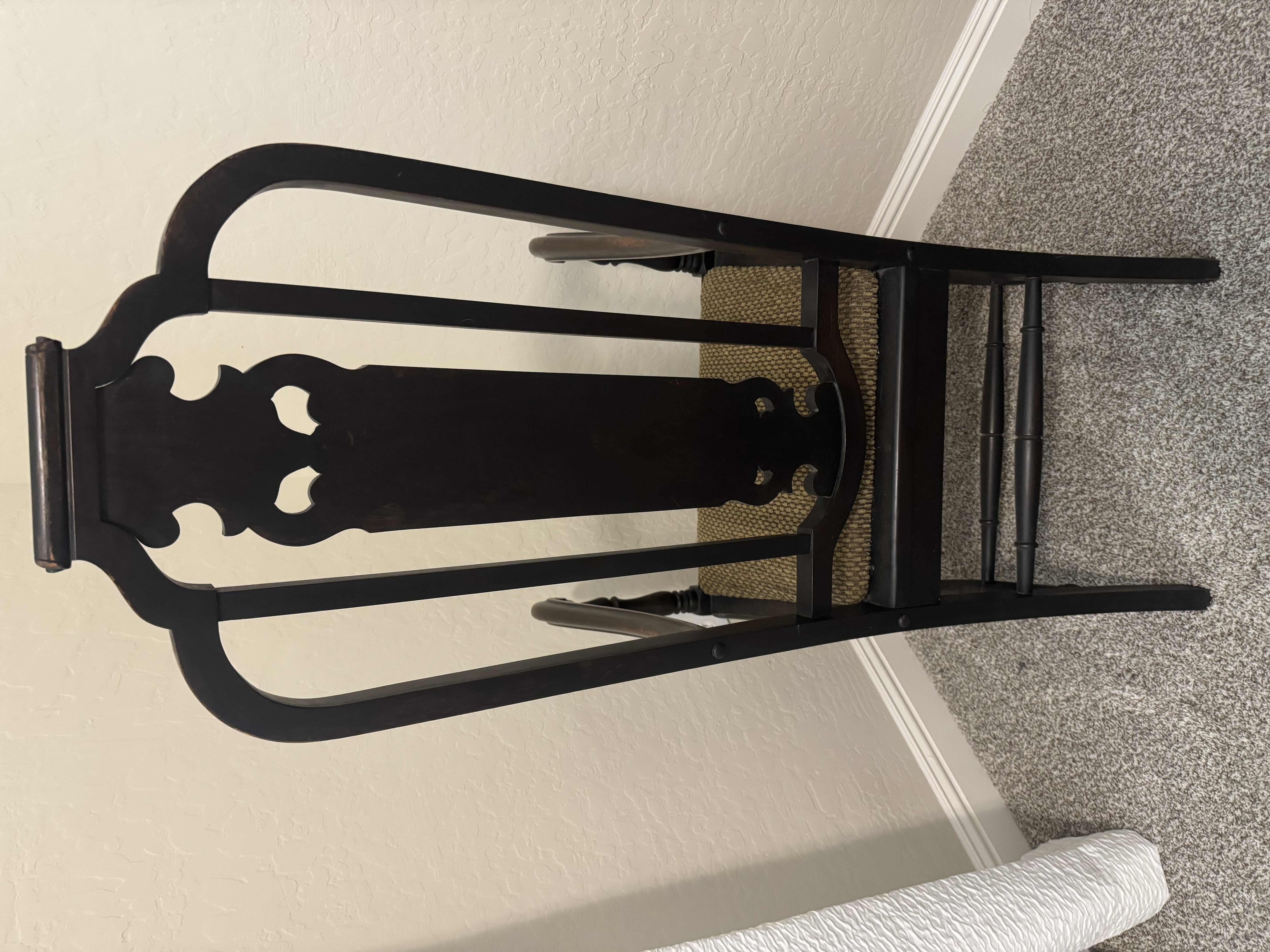 Photo 1 of DINING ROOM ARM CHAIR, WITH UPHOLSTERED SEAT,22” X 18” H48”.