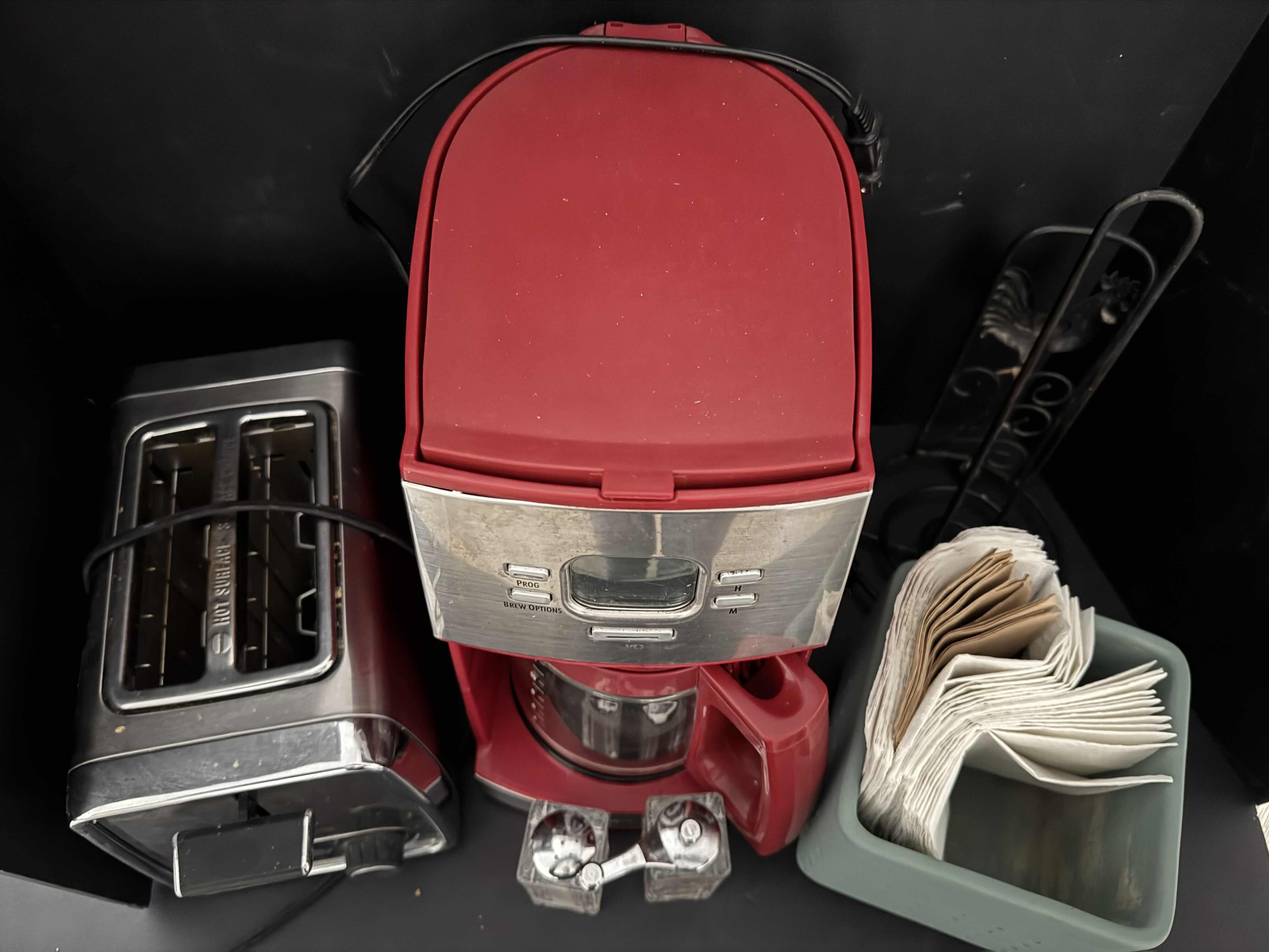 View 2 of KITCHEN ITEMS-8 CUP COFFEE MAKERS, 2 SLICE TOASTER, NAPKIN HOLDERS, ETC