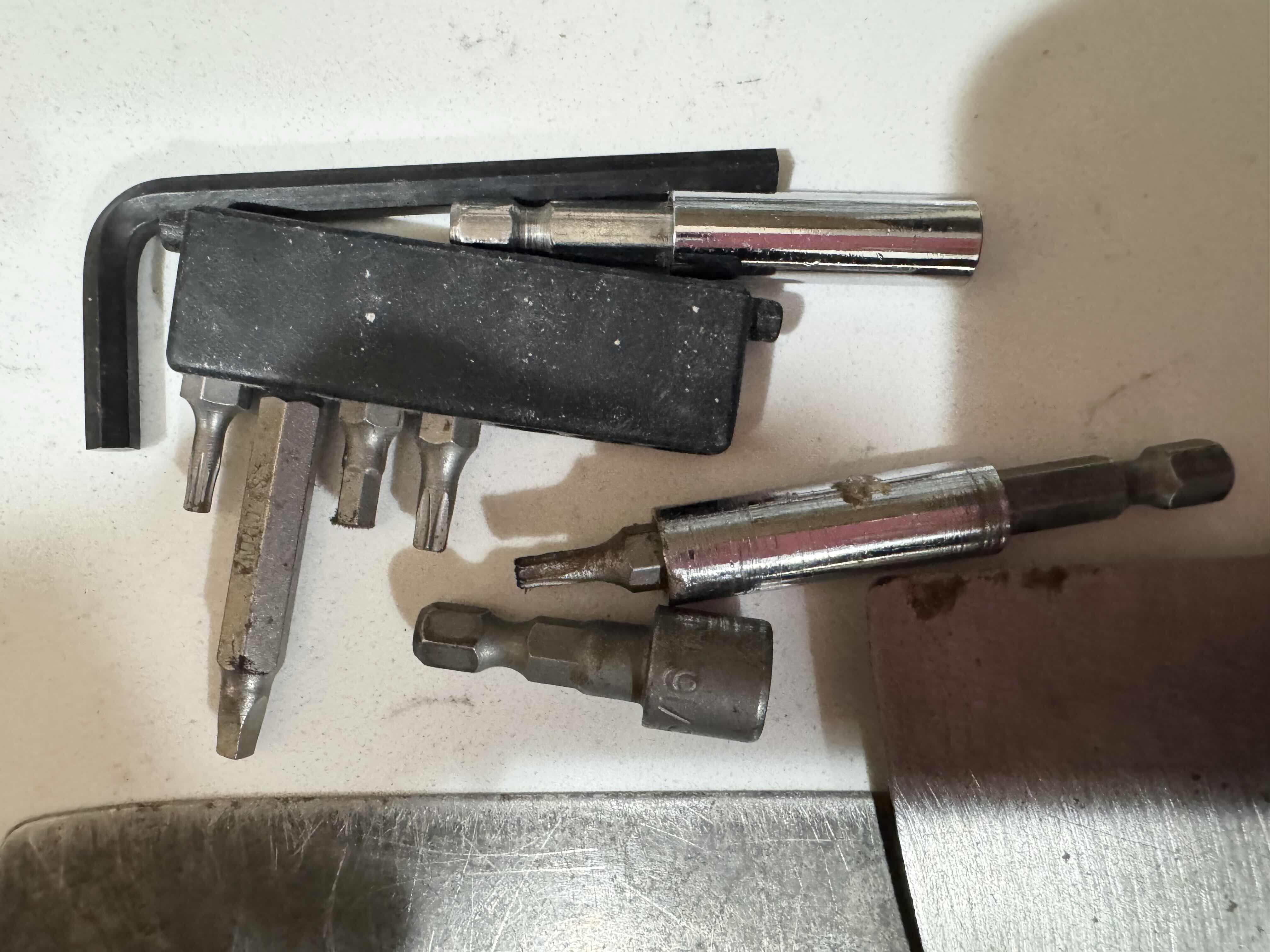 Photo 1 of ASSORTED TOOLS, MEASURING TAPE, SCRAPPING TOOLS, AND LEVEL MEASURER