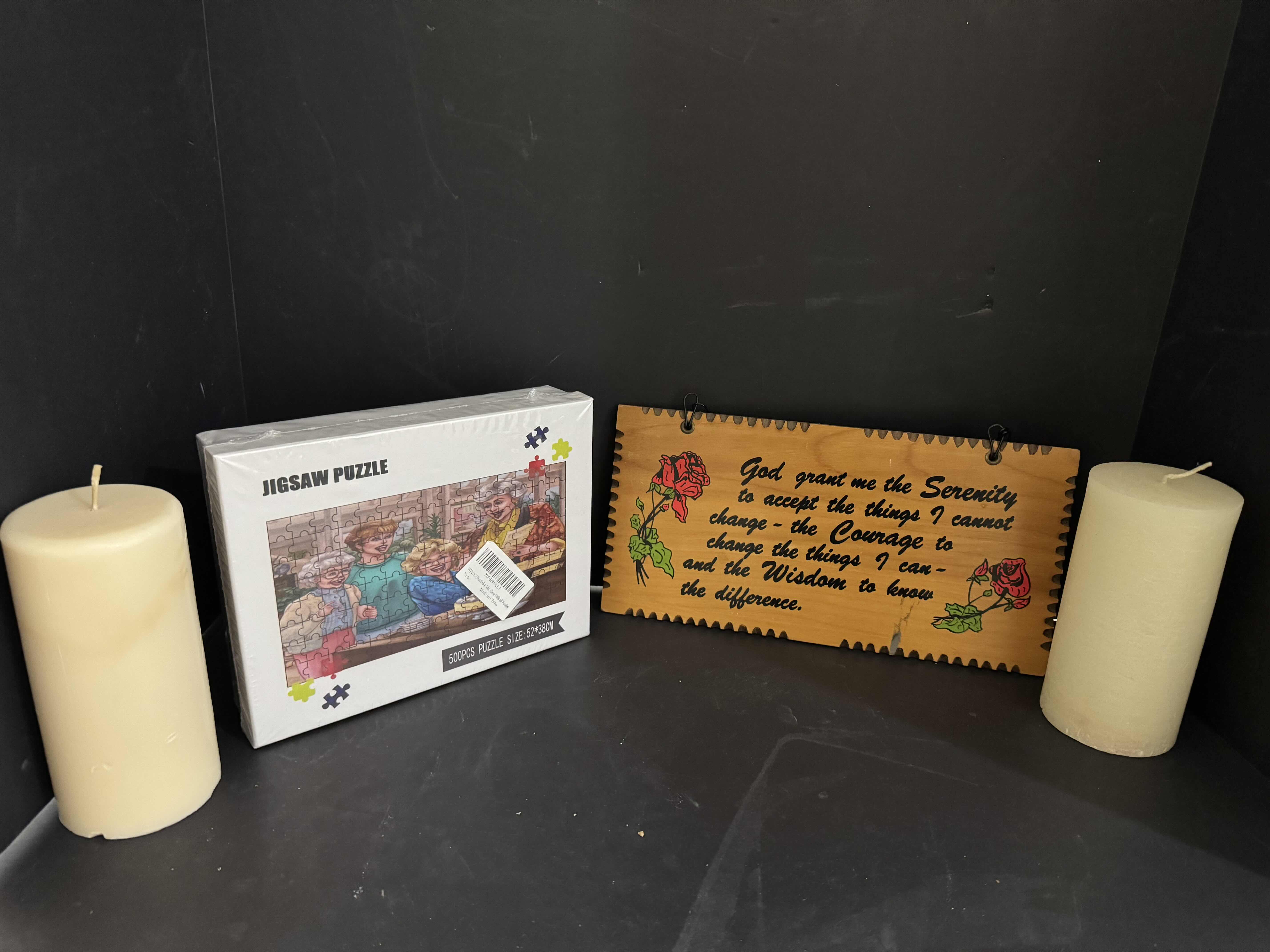 Photo 1 of WALL PLAQUE, CANDLES, PUZZLE