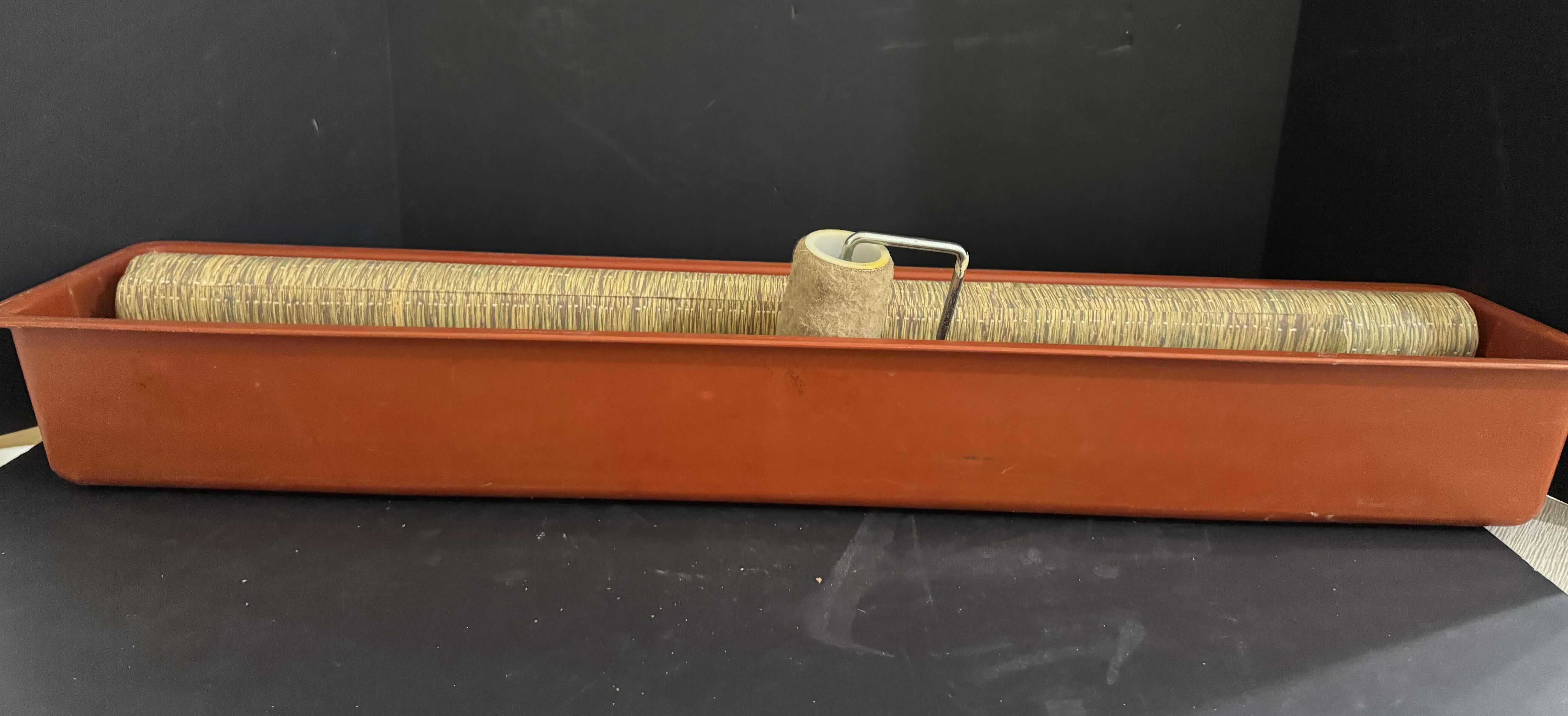 Photo 1 of HOME DECOR-3 ROLSLS OF WOVEN GRASS WALLPAPER AND HANGING SUPPLIES.