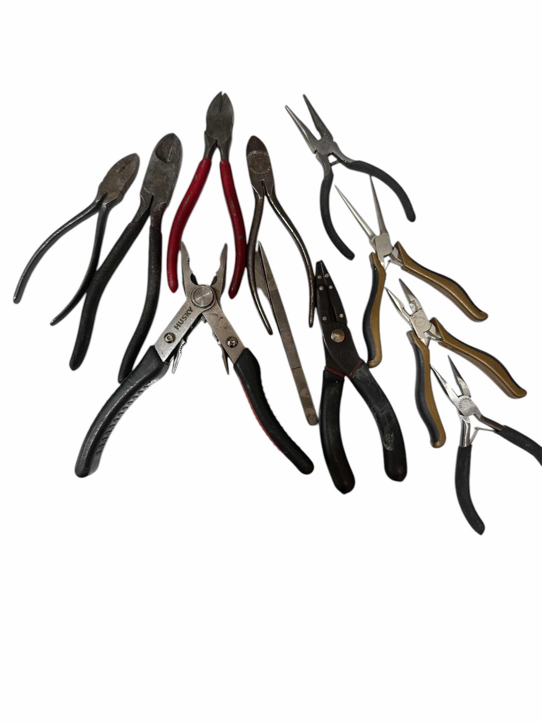 Photo 1 of VARIOUS TOOLS-PLIARS AND WIRE CUTTERS ETC.