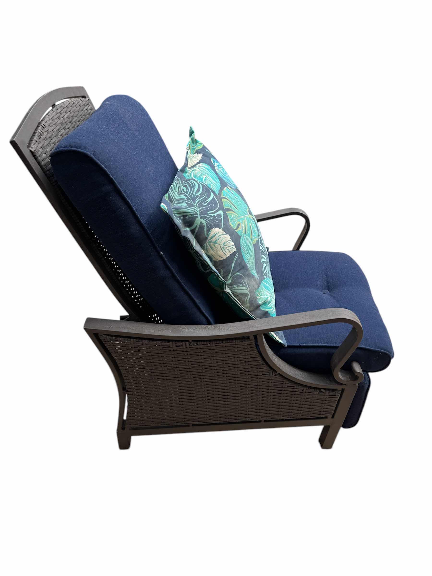 Photo 1 of OUTDOOR RECLINING CHAIR WITH PILLOWS. 27”W X 42”H