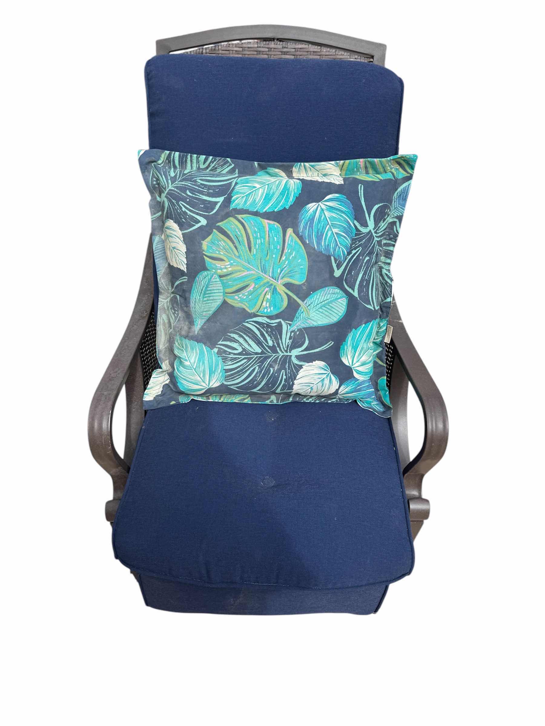 Photo 1 of OUTDOOR RECLINING CHAIR WITH PILLOWS. 27”W X 42”H