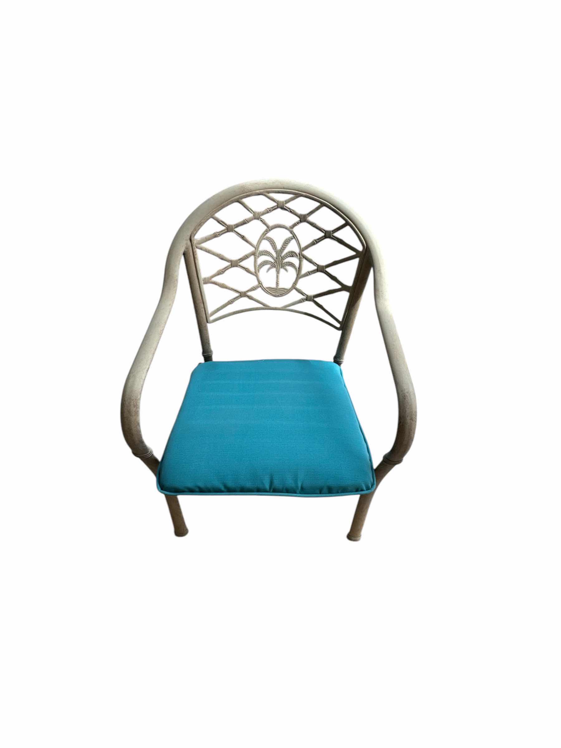 Photo 1 of PATIO SET-TABLE WITH 4 CHAIRS- PALM TREE DESIGN-GLASS TOP 44”X 44”