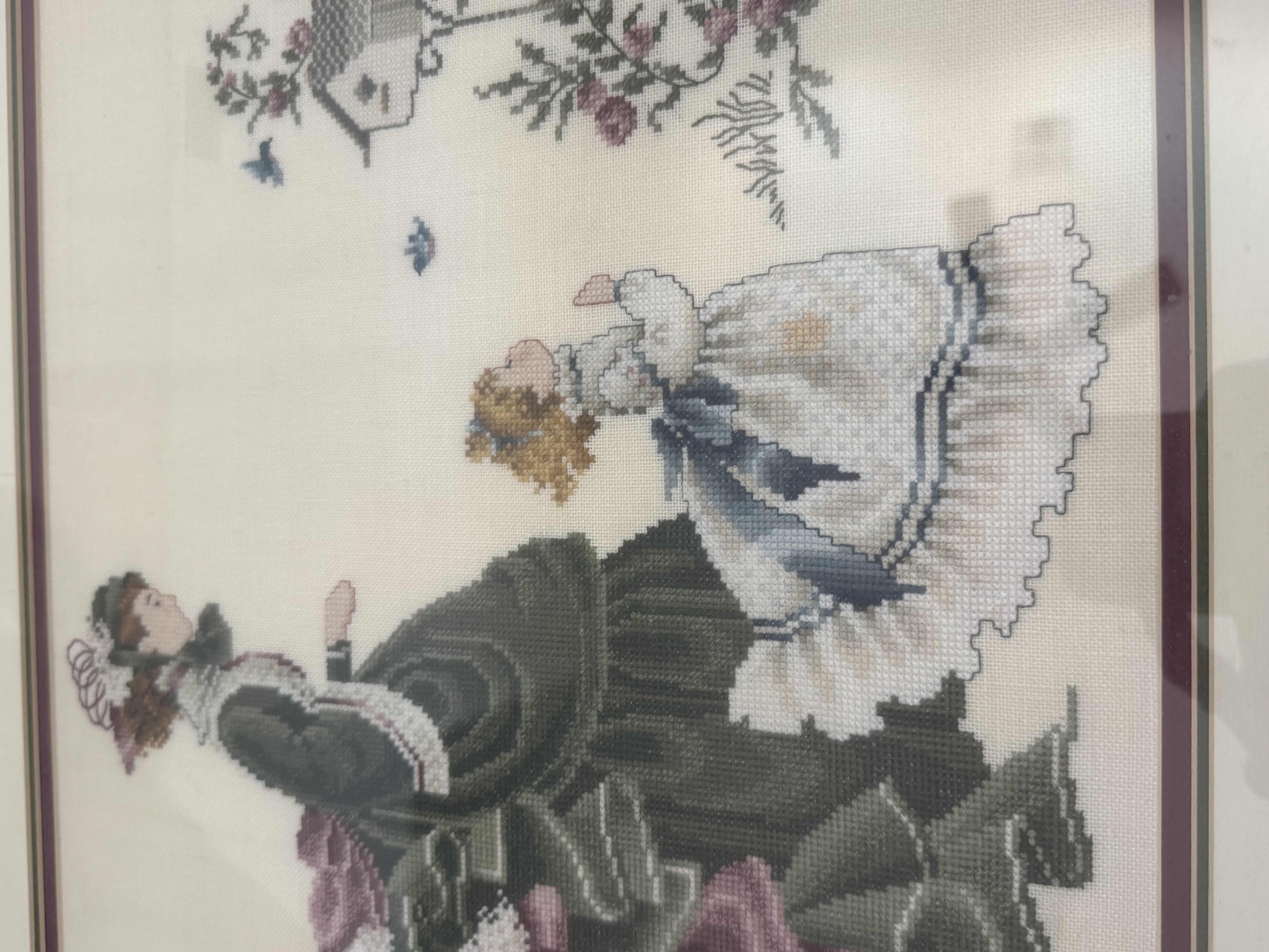 Photo 1 of 150
4- VINTAGE CROSSED STITCH ART, LITTLE WINGS BY LAVENDER AND LACE. ARTWORK, HOME DECOR

24” X 1” X H20”