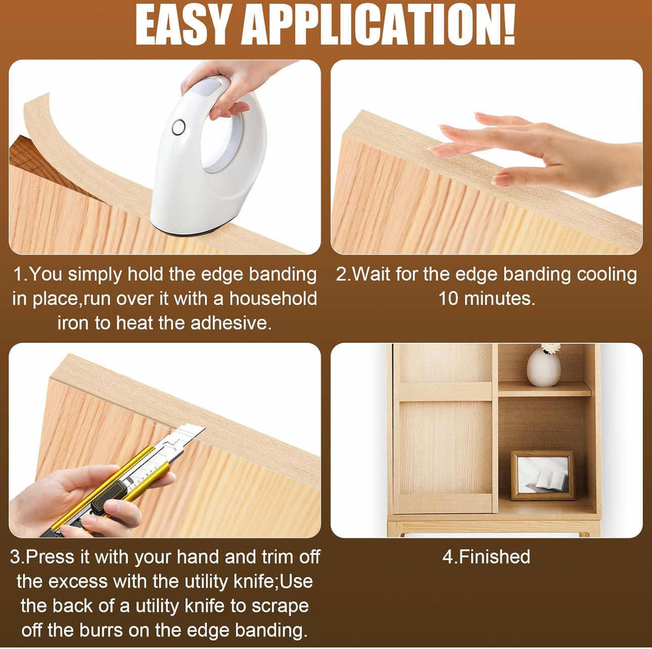 Photo 3 of BRAND NEW CASE OF 60 BIRCH WOOD VENEER EDGE BAND