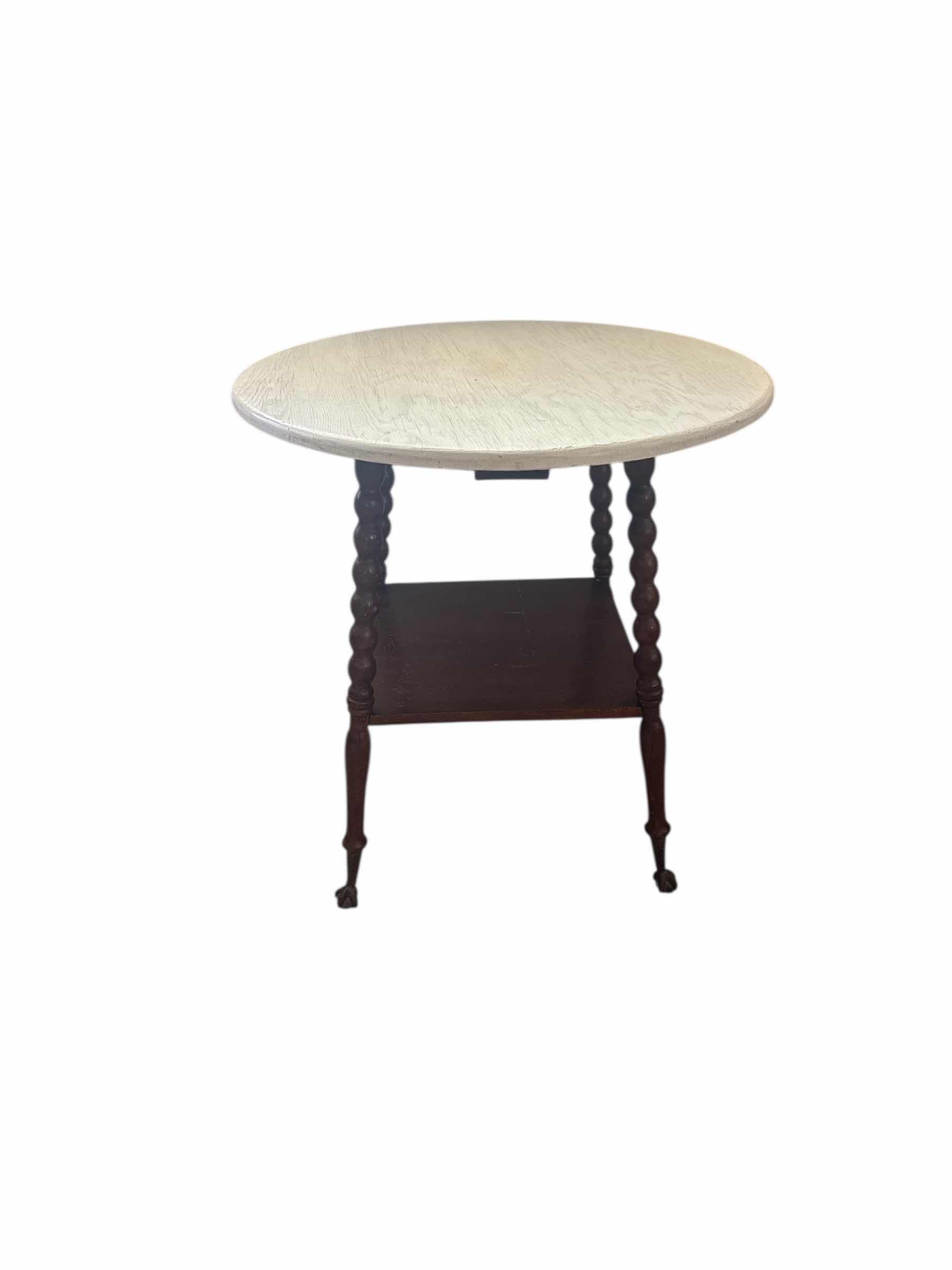 Photo 1 of 425 ANTIQUE QUARTER SAWN  TIGER OAK PARLOR LAMP TABLE