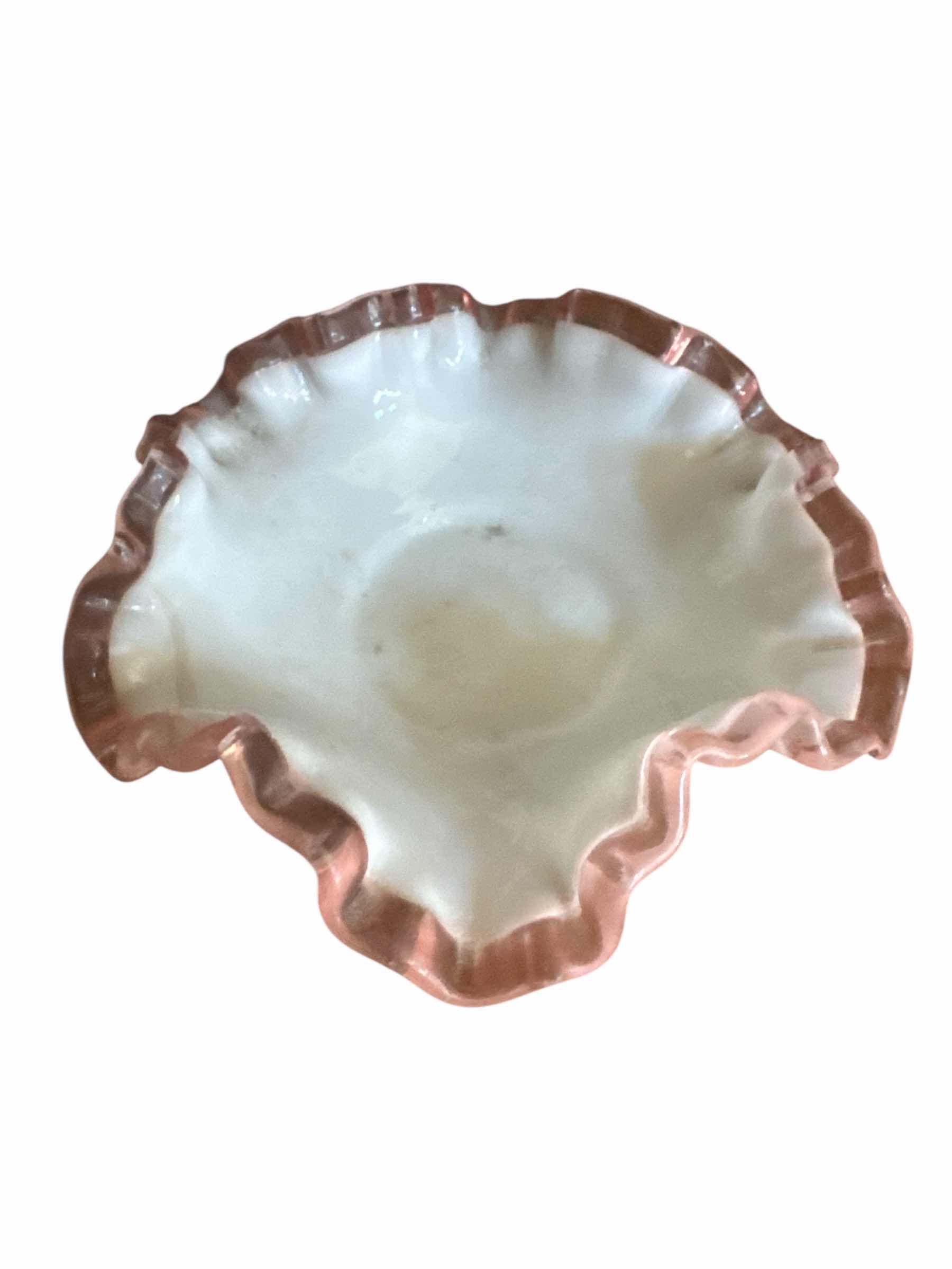 Photo 1 of 35 FENTON ROSE CREST MILK GLASS BOWL