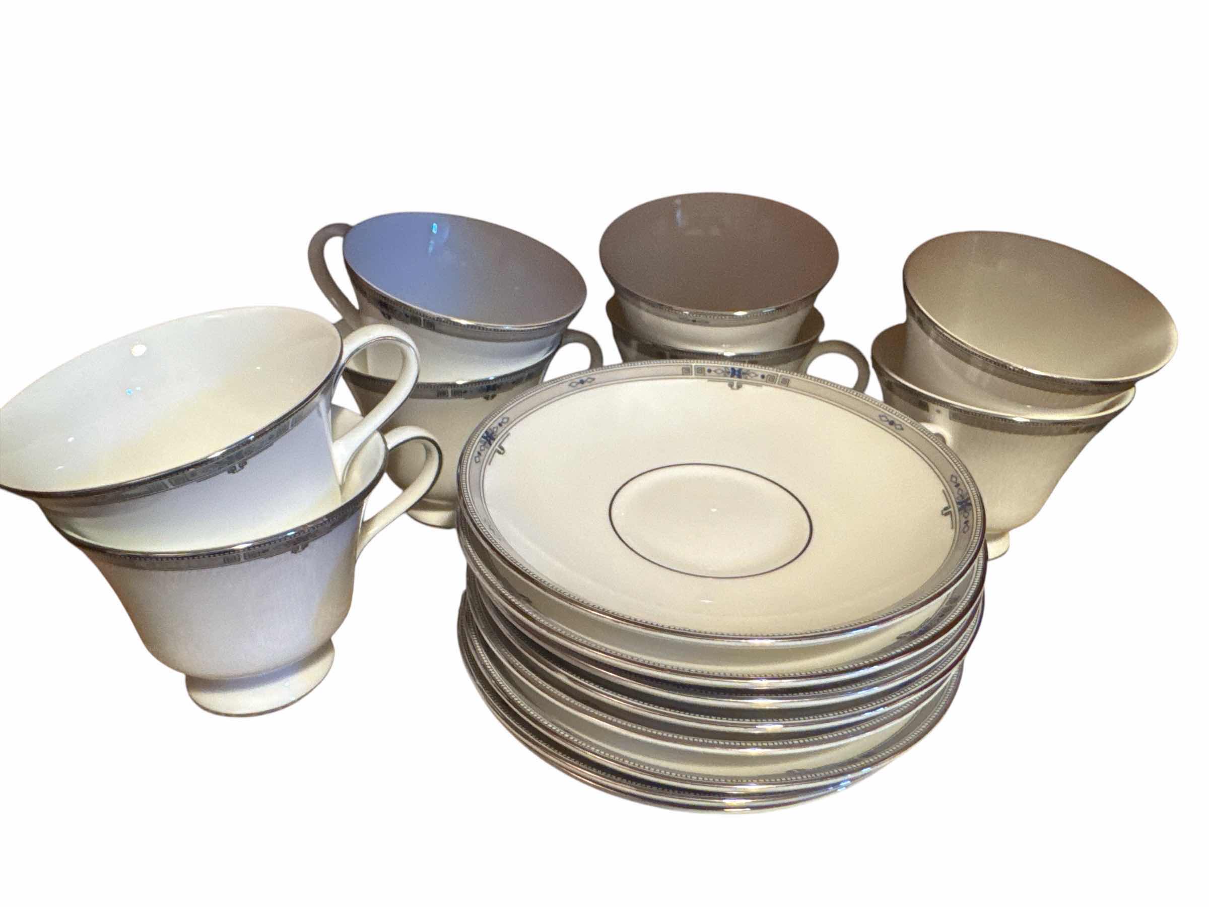 Photo 1 of VINTAGE WEDGEWOOD BONE CHINA, MADE IN ENGLAND 8 CUPS AND SAUCERS