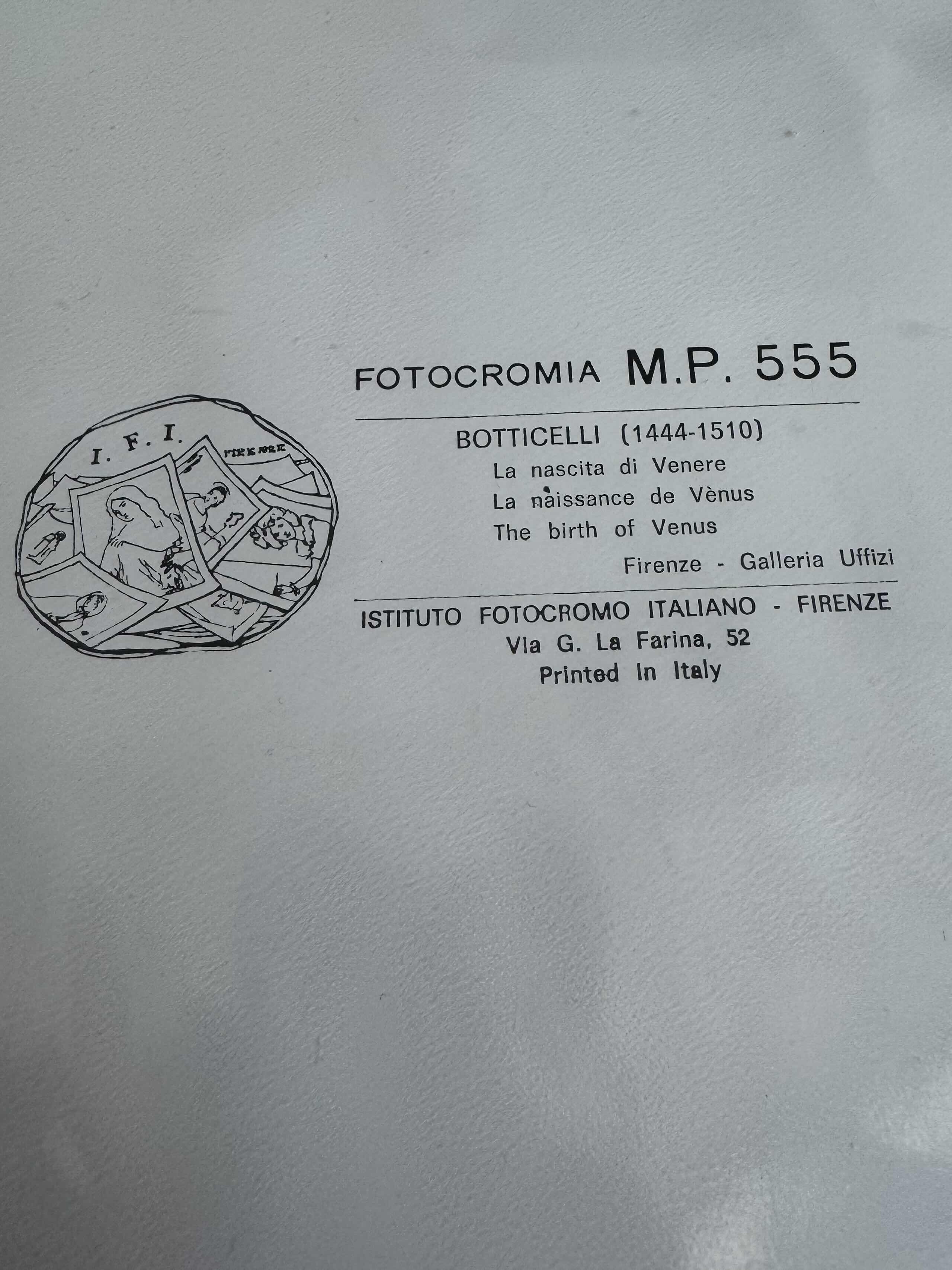 Photo 1 of 170
VINTAGE “THE BIRTH OF VENUS” BY SANDRO BOTTICELLI. PRINTED BY INSTITUTO FOTOCROMO ITALIANO - FIRENZE. FOTOCROMIA M.P. 555 IN PROTECTIVE SLEEVE. ARTWORK, ART COLLECTION, HOME DECOR

L13” X W17”