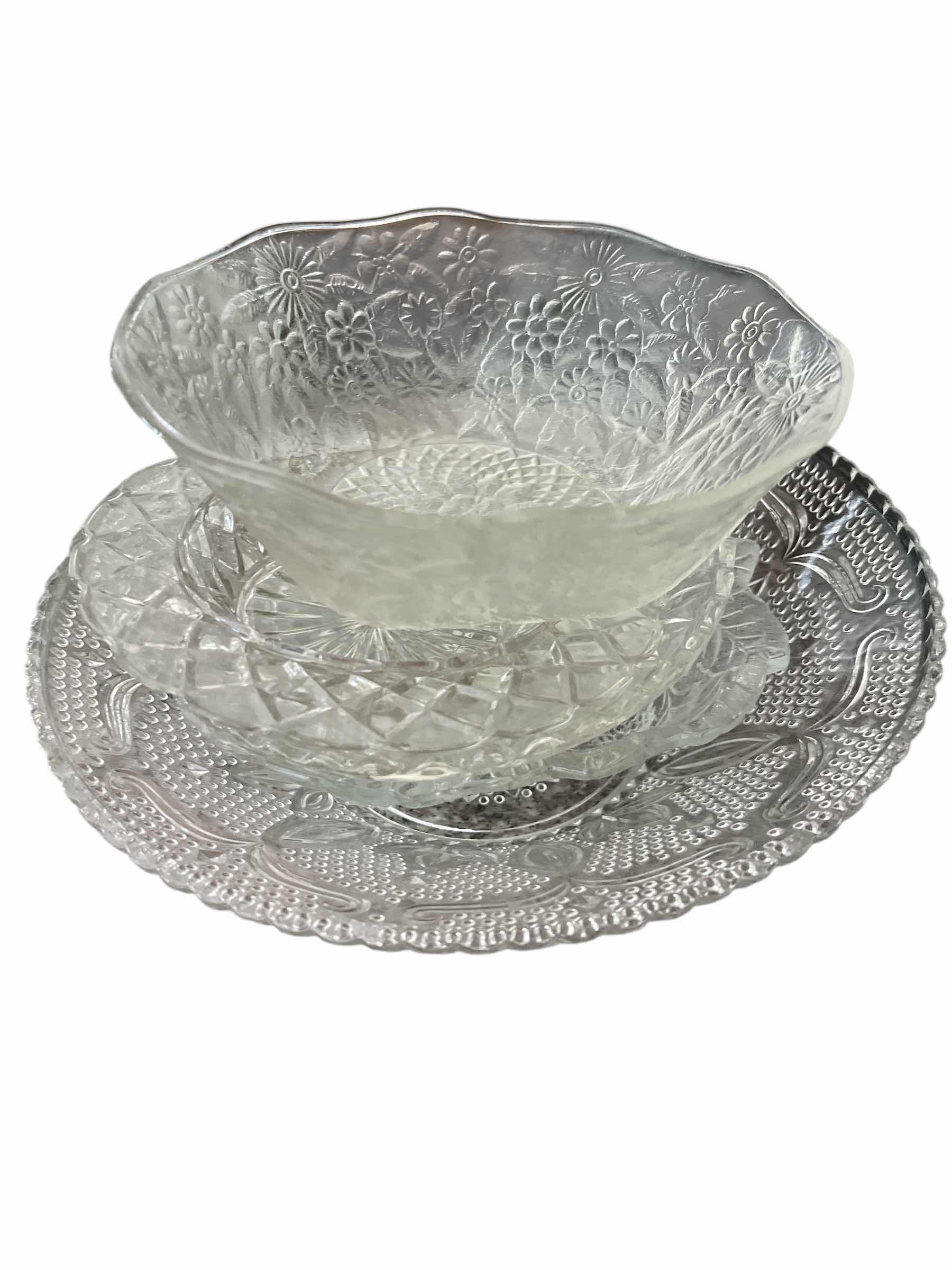 Photo 1 of LEAD CRYSTAL AND GLASS TRAY/PLATE LOT