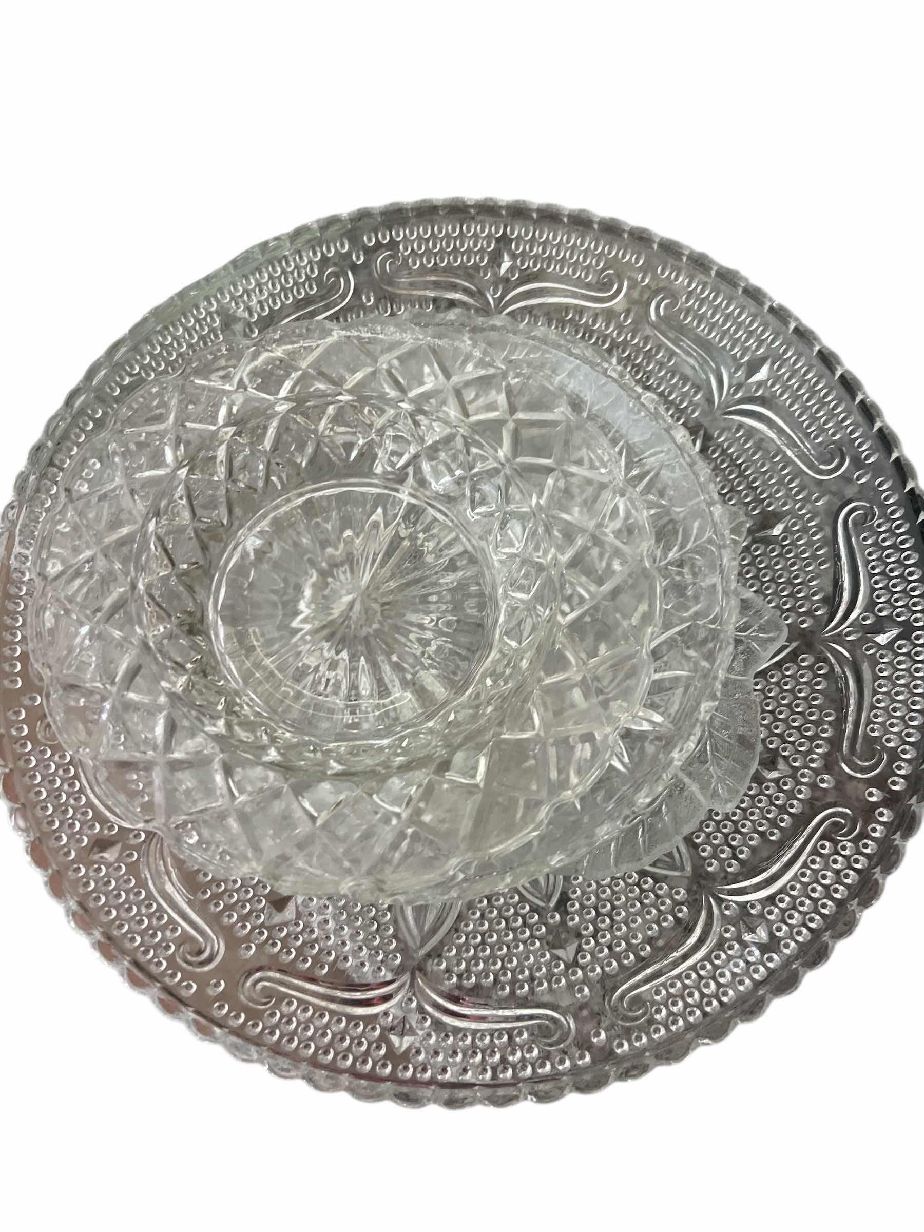 Photo 1 of LEAD CRYSTAL AND GLASS TRAY/PLATE LOT