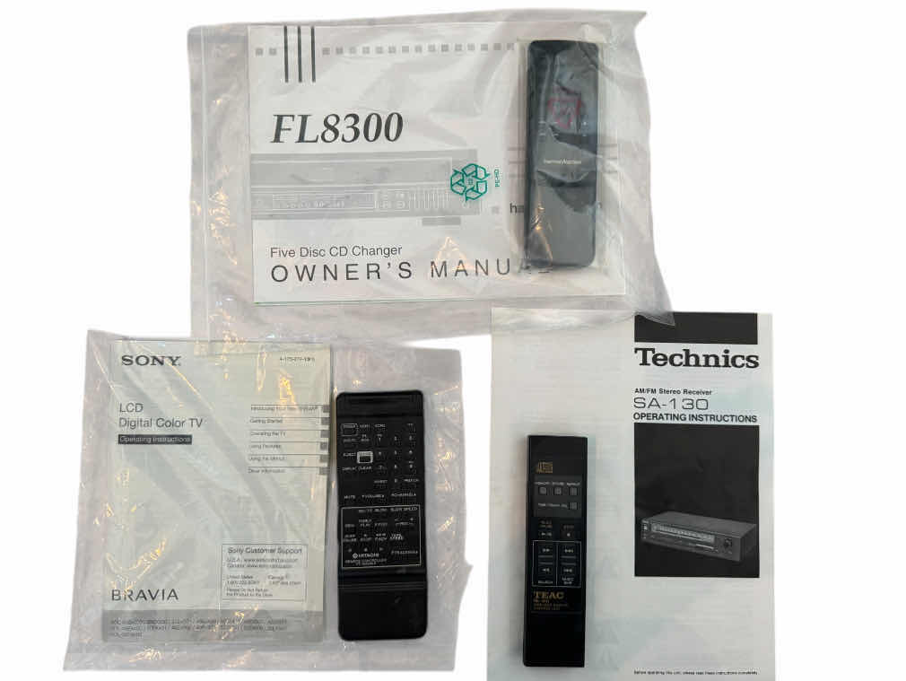 Photo 1 of 130
VINTAGE ASSORTED VIDEO/AUDIO SYSTEMS, TECHNICS AM/FM STERO RECEIVER MODEL SA 130, AMW DVD PLAYER, MP3, DOLBY DIGITAL PLAYER, AND HARMAN/KARDON MODEL FL8300 COMPACT DISC DIGITAL AUDIO, SPEAKER SET