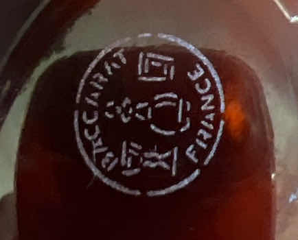 Photo 1 of BACCARAT CRYSTAL EGG ON CAST IRON SAN PACIFIC STAND