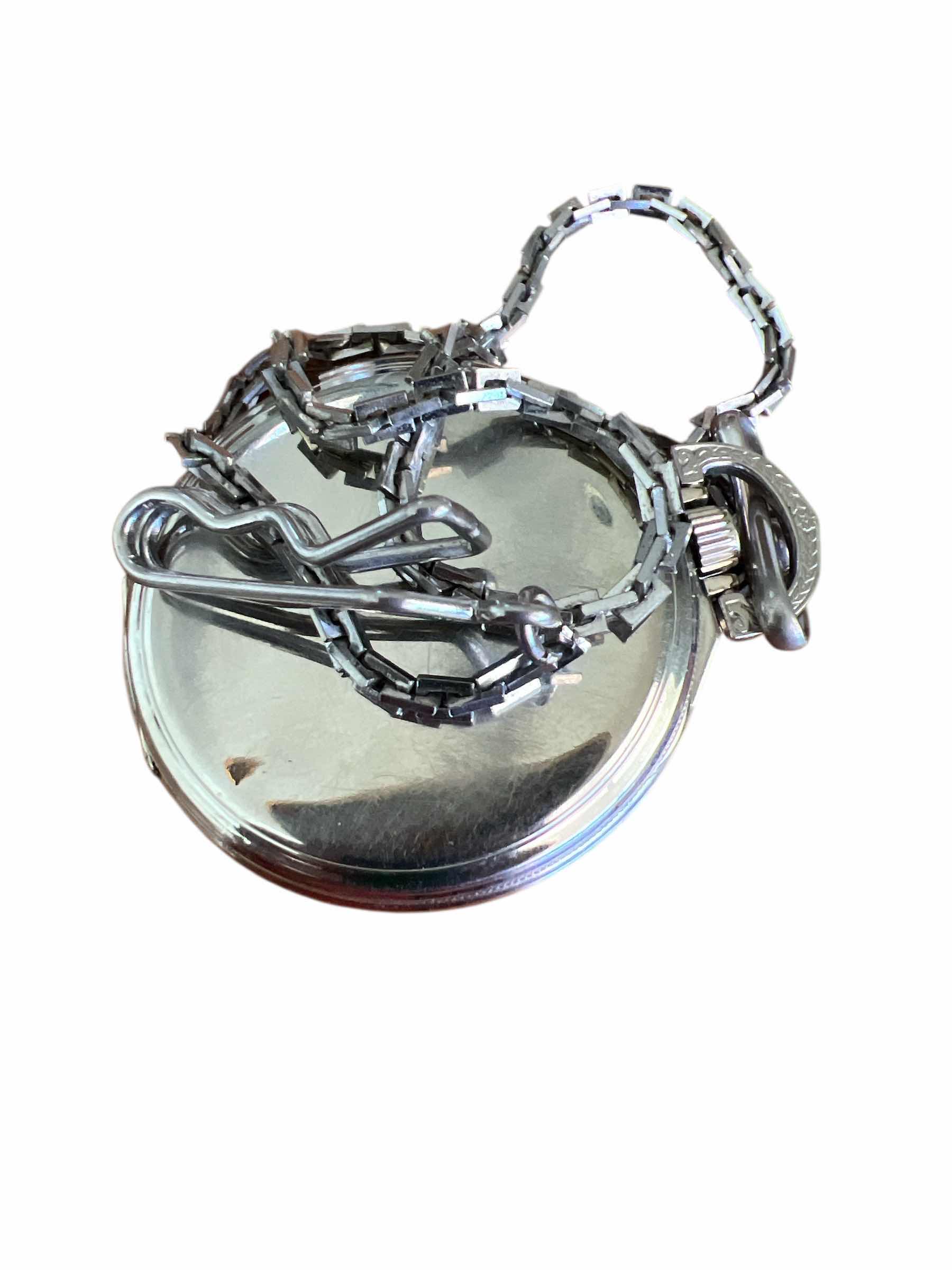 Photo 1 of $150 ELGIN POCKET WATCH WITH CHAIN - SILVER