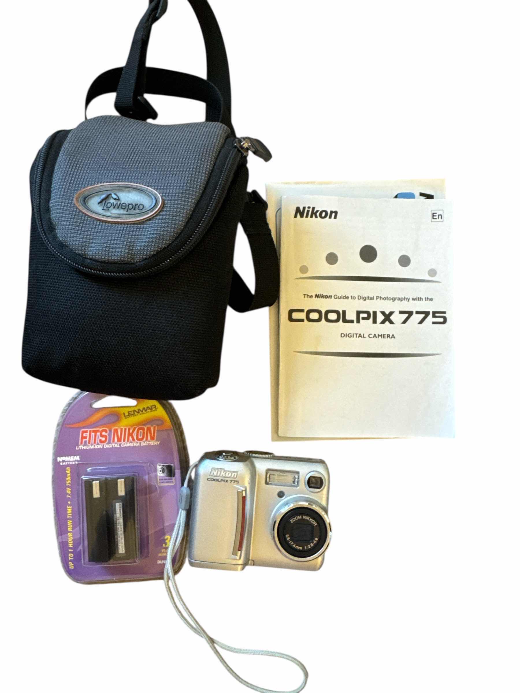 Photo 1 of 100
NIKON COOLPIX 775 WITH BAG, MANUAL & NIB BATTERY