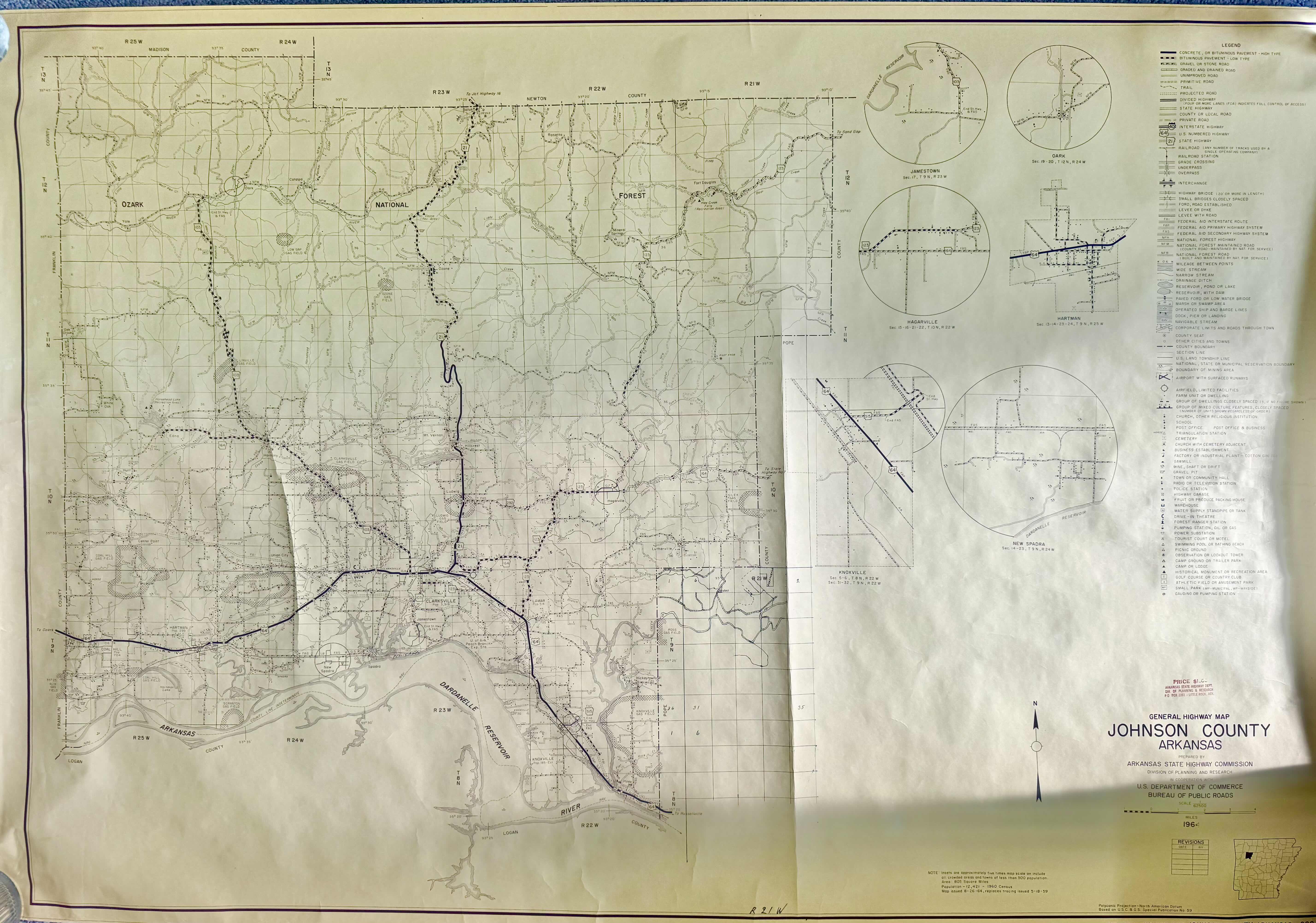 Photo 1 of 25
VINTAGE 1964 GENERAL HIGHWAY MAP JOHNSON COUNTY ARKANSAS

L36.5” X W54”