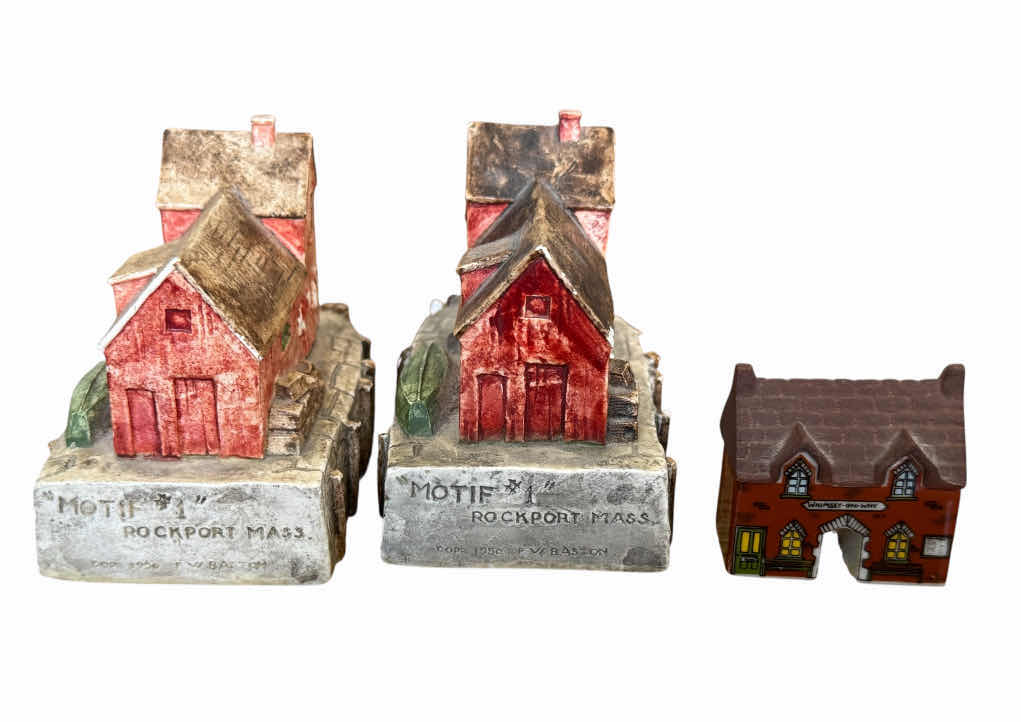 Photo 4 of 89
VINTAGE ASSORTED RESIN FIGURINES, MOTIF # 1 ROCKPORT MASS CORP 1950, WHIMSEY ON WHY STATION, AND BAKEHOUSE BY DAVID WINTER, 4 ITEMS

BAKEHOUSE
3” X 4” X H4”