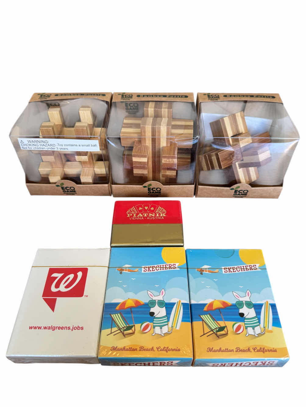 Photo 1 of 50
7- ASSORTED VINTAGE BAMBOO PUZZLES AND PLAYING CARDS, DECK OF CARDS

BAMBOO PUZZLE
H3”