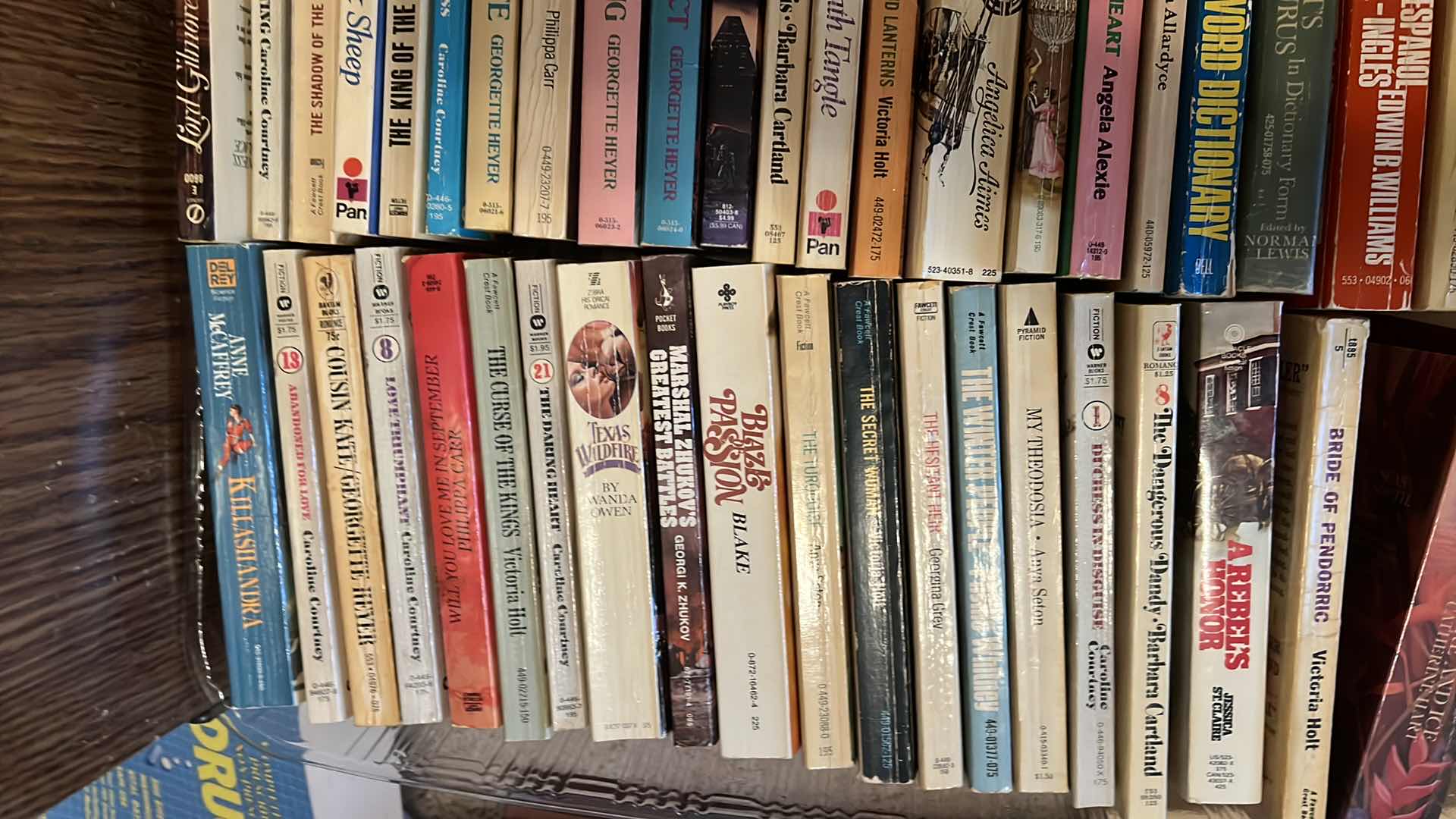 Photo 1 of PLASTIC TRAY WITH COLLECTION PAPERBACK BOOKS