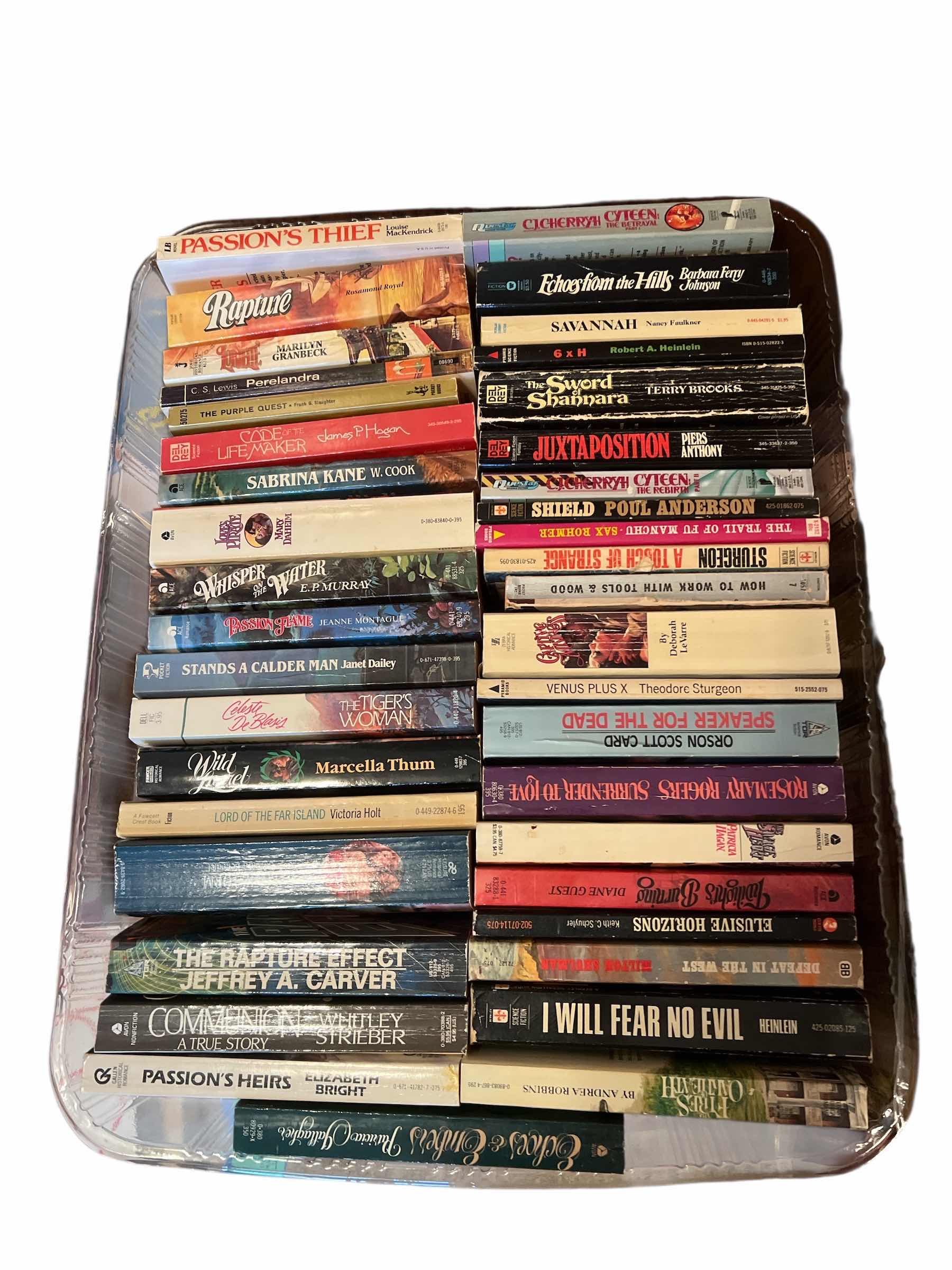 Photo 1 of PLASTIC TRAY OF SOFTCOVER NOVELS