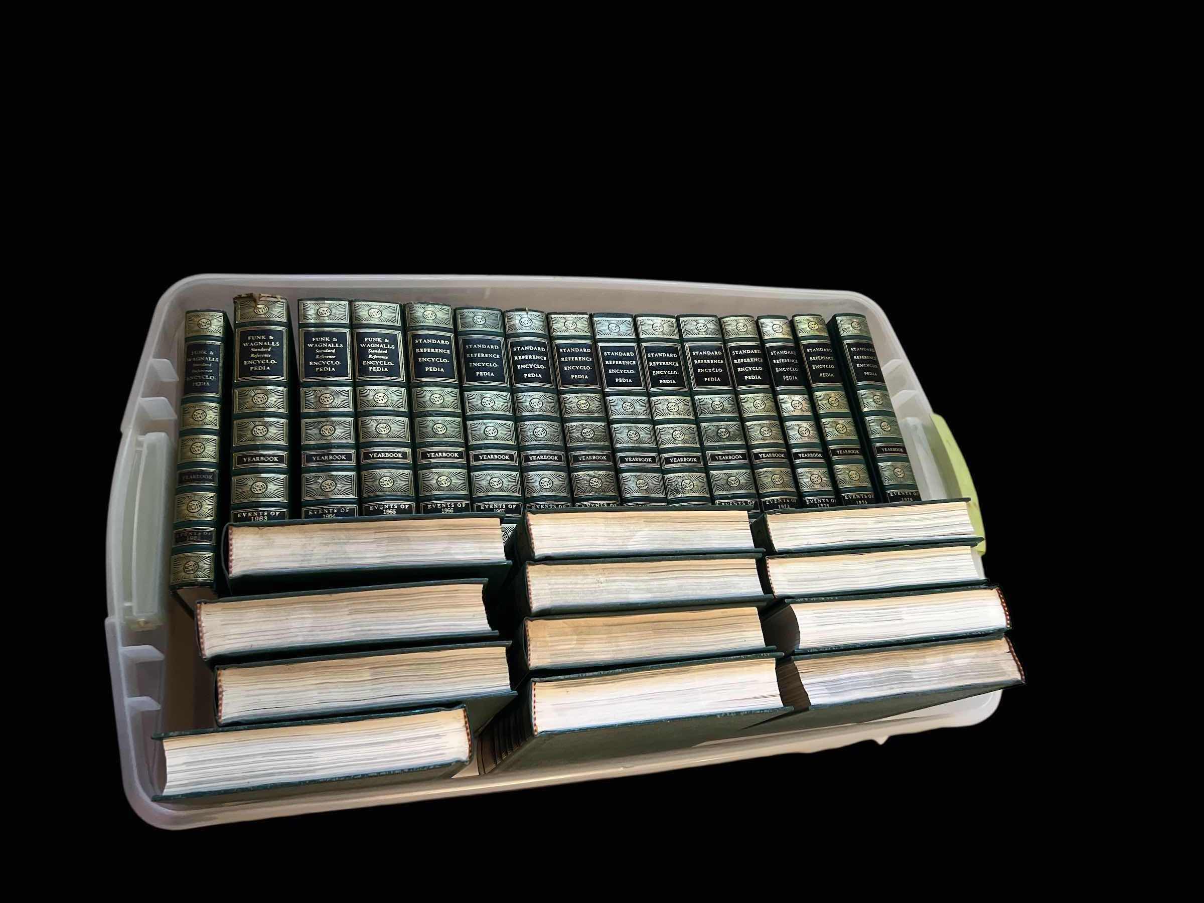 Photo 1 of SET OF STANDARD REFERENCE ENCYCLOPEDIAS - FUNK & WAGNALL’S  1978 YEARBOOK - 28 VOLUMES - GREEN COVERS - EMBOSSED SPINES
