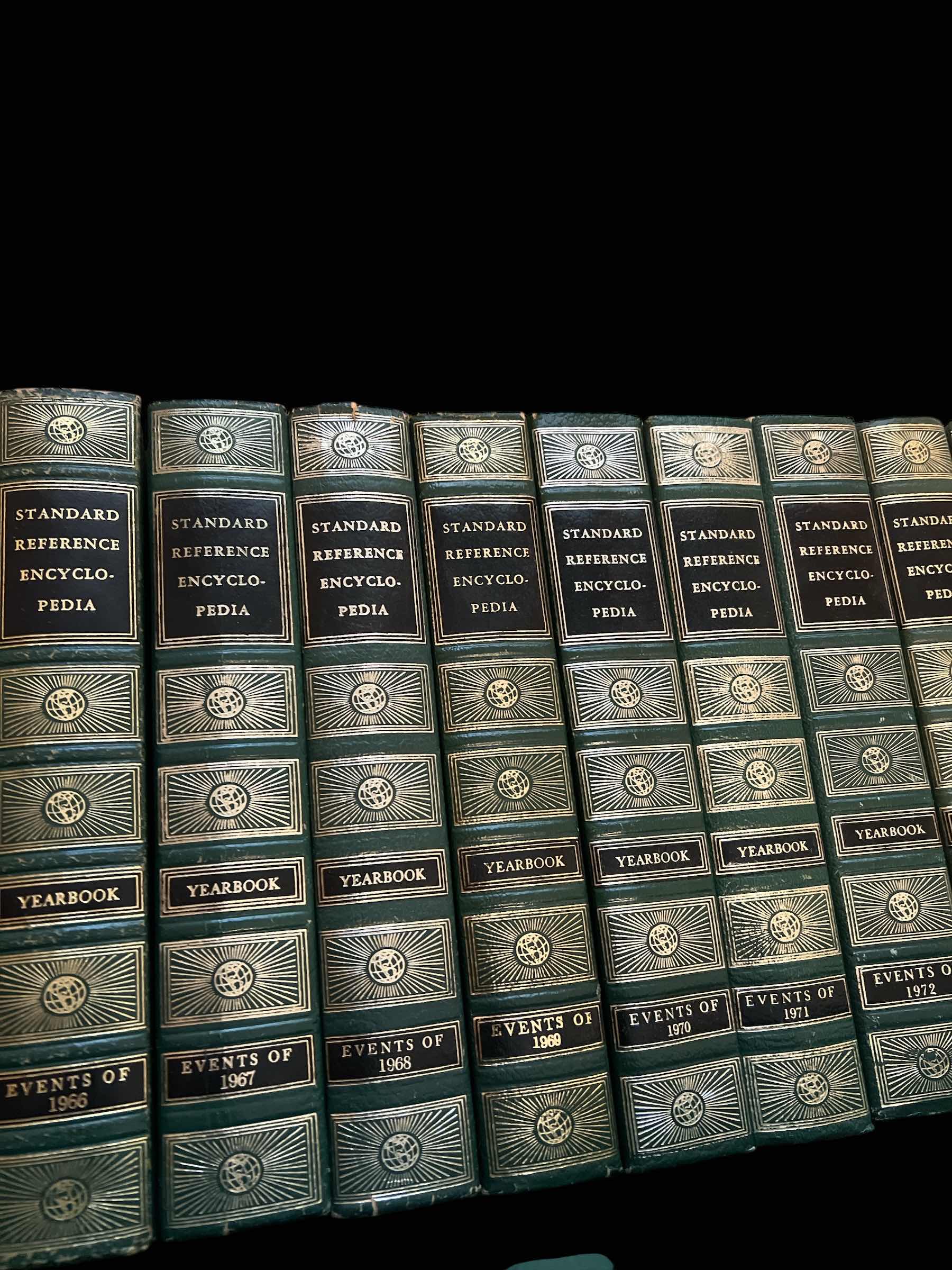 Photo 1 of SET OF STANDARD REFERENCE ENCYCLOPEDIAS - FUNK & WAGNALL’S  1978 YEARBOOK - 28 VOLUMES - GREEN COVERS - EMBOSSED SPINES