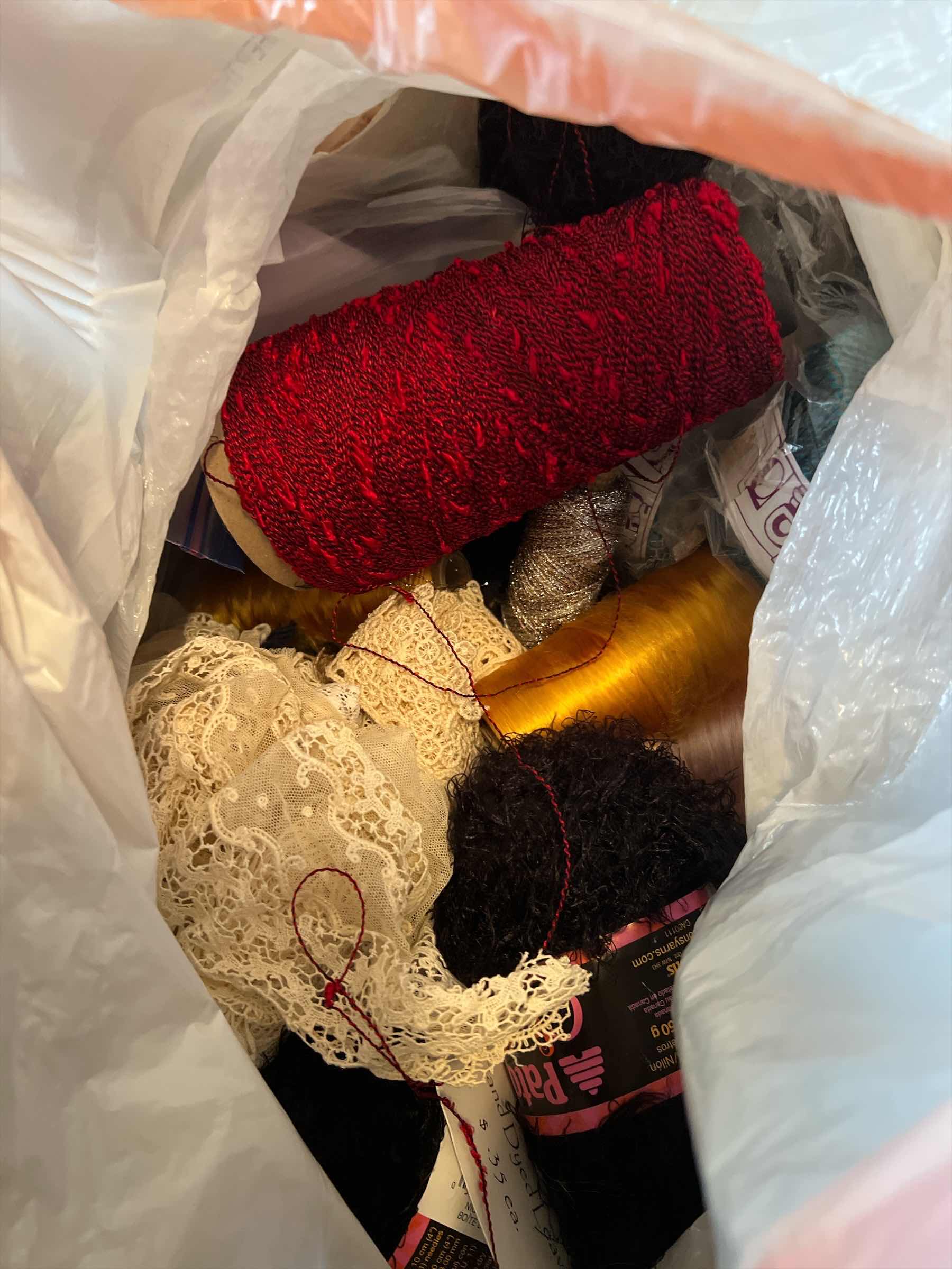 Photo 1 of CORNUCOPIA OF CRAFTING SUPPLIES INCLUDING CONES OF THREAD, YARN AND MORE