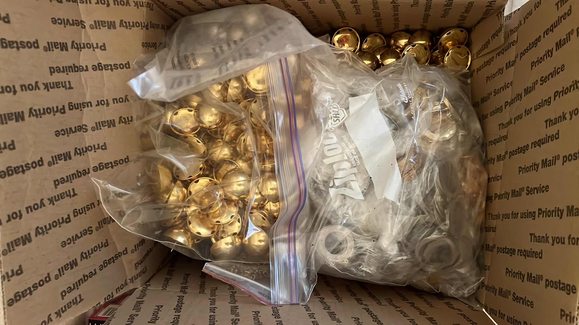 Photo 1 of BOX OF BEADS AND BAGS OF JEWELRY AND CRAFT FINDINGS