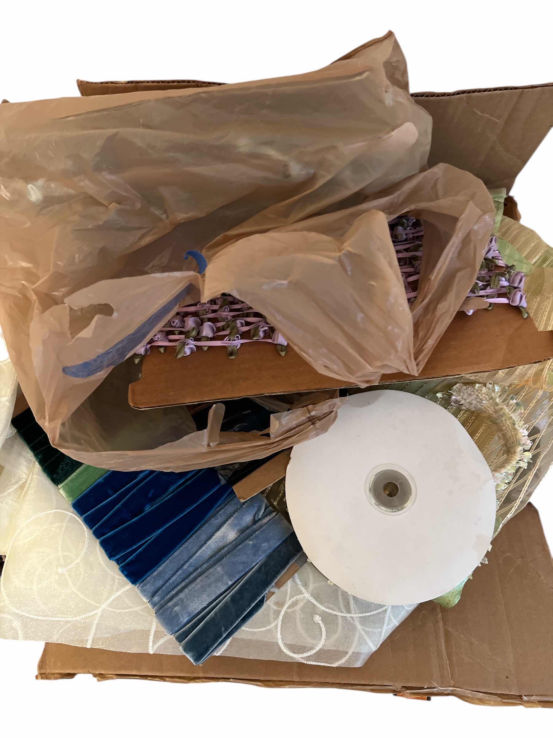 Photo 1 of BOX OF SPECIALTY FABRIC AND FANCY TRIM