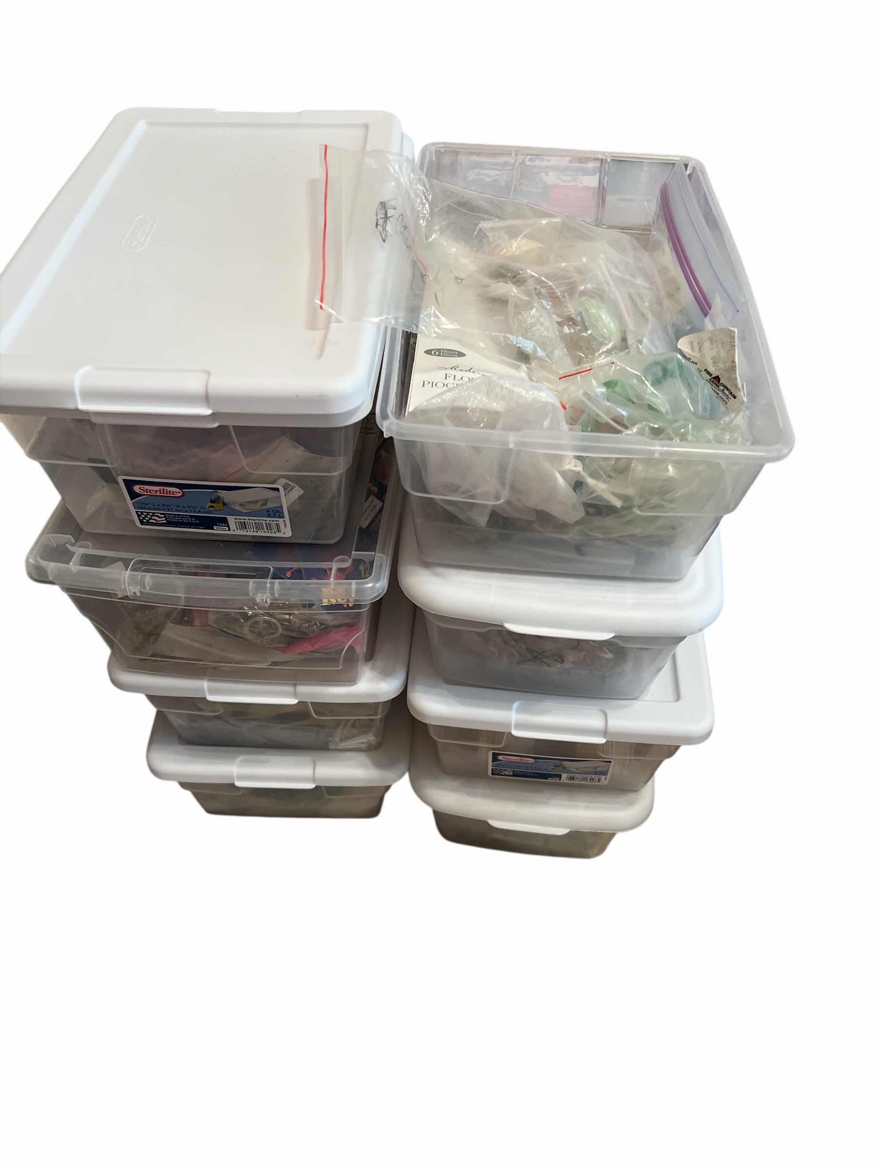 Photo 1 of 7 PLASTIC CONTAINERS AND CONTENTS Of CRAFTING SUPPLIES