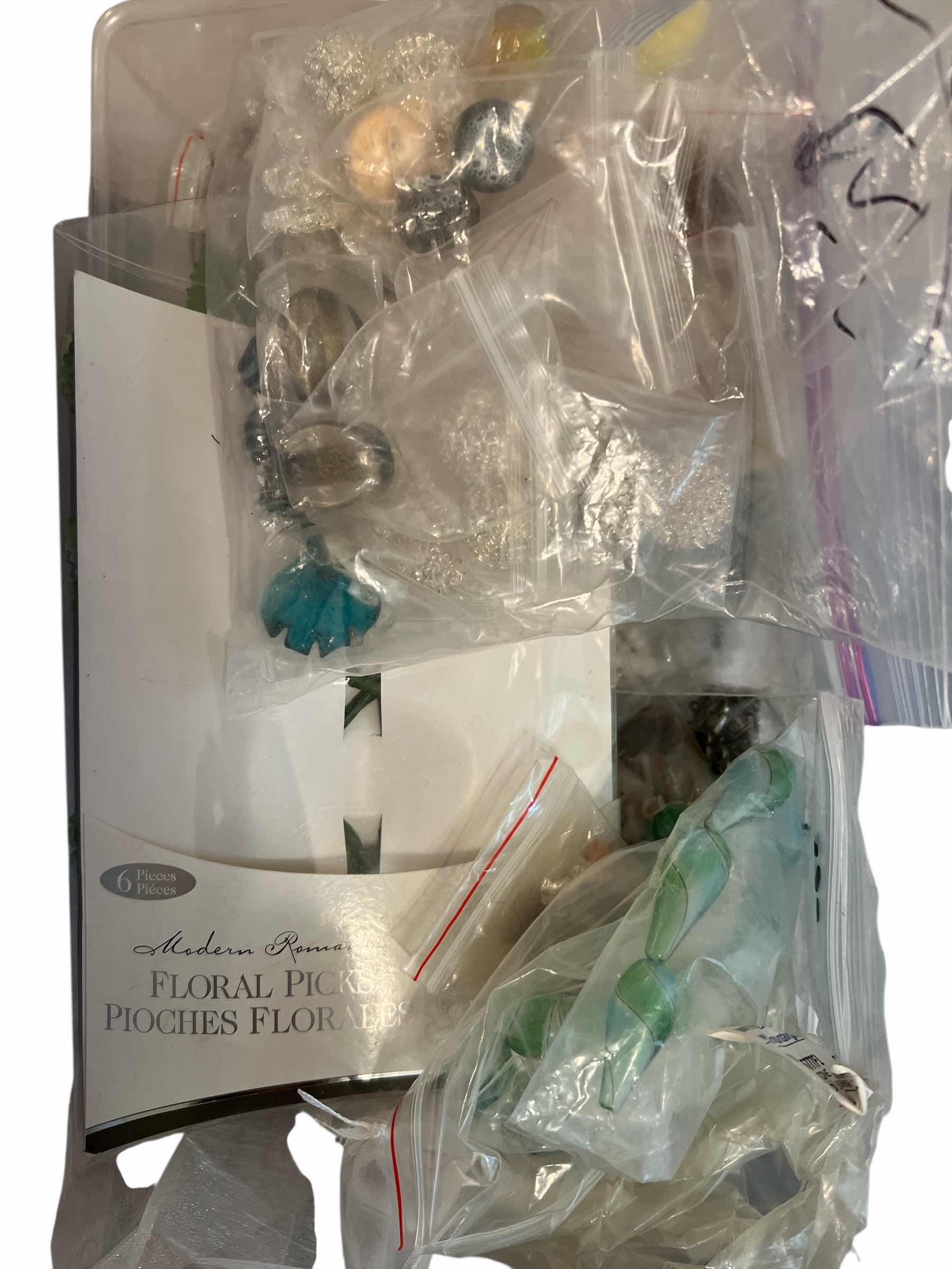 Photo 2 of 7 PLASTIC CONTAINERS AND CONTENTS Of CRAFTING SUPPLIES