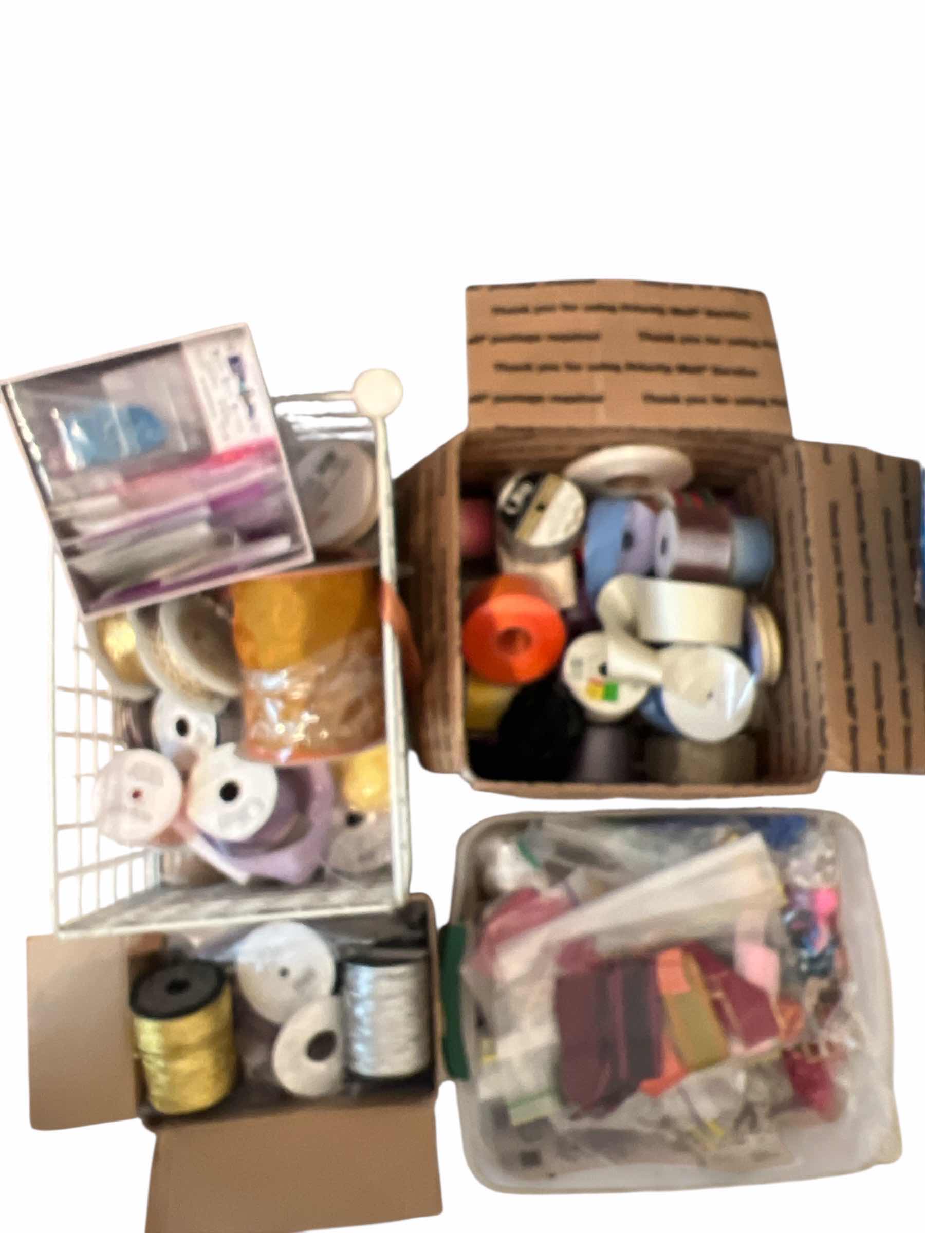 Photo 1 of 5 BOXES OF THREAD, RIBBON AND TRIM