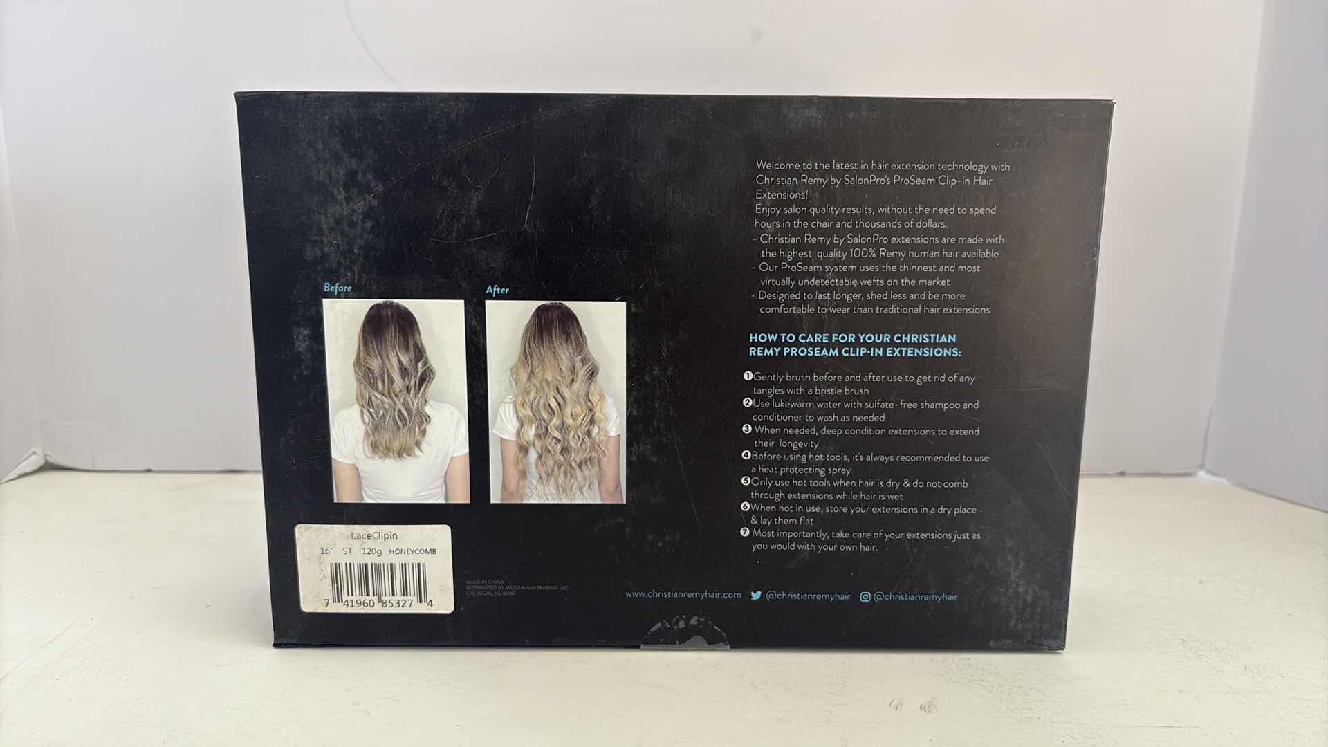 Photo 1 of SALONPRO CHRISTIAN REMY PRO SEAM CLIP IN HAIR EXTENSIONS 16”120g “HONEYCOMB”