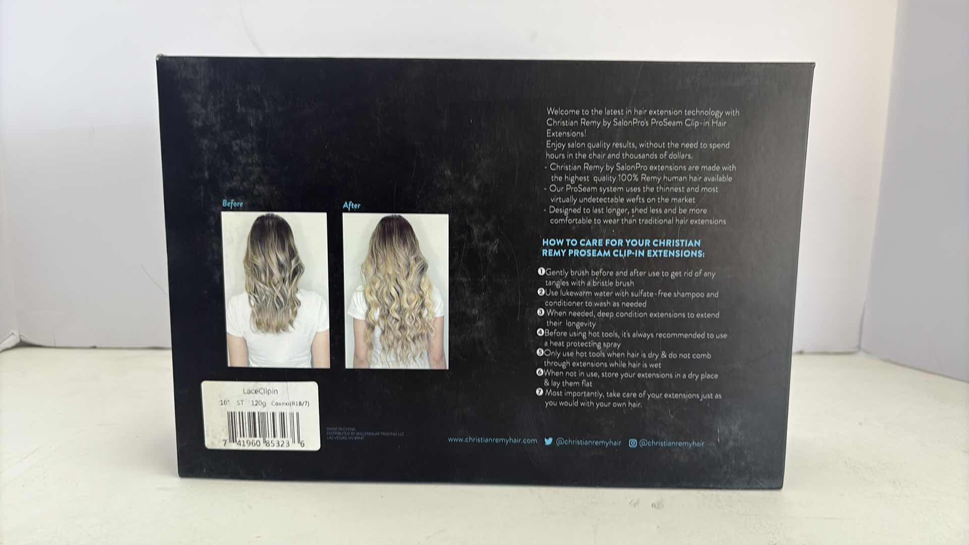 Photo 1 of SALONPRO CHRISTIAN REMY PRO SEAM CLIP IN HAIR EXTENSIONS 16” 120g “COSMO”