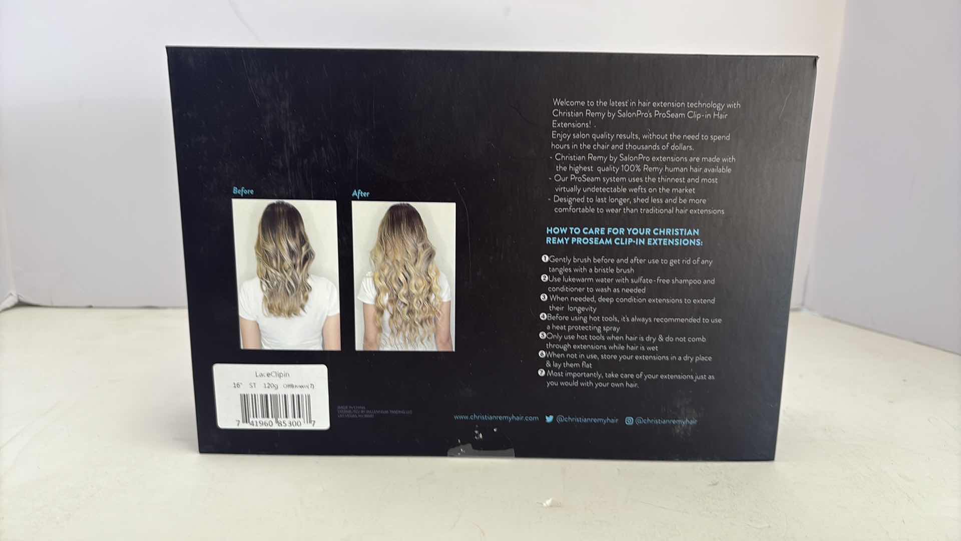 Photo 1 of SALONPRO CHRISTIAN REMY PRO SEAM CLIP IN HAIR EXTENSIONS 16” 120g “OFF BROWN”