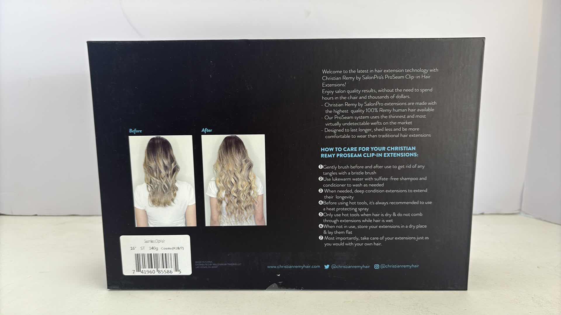 Photo 1 of SALONPRO CHRISTIAN REMY PRO SEAM CLIP IN HAIR EXTENSIONS 16” 140g “COSMO”